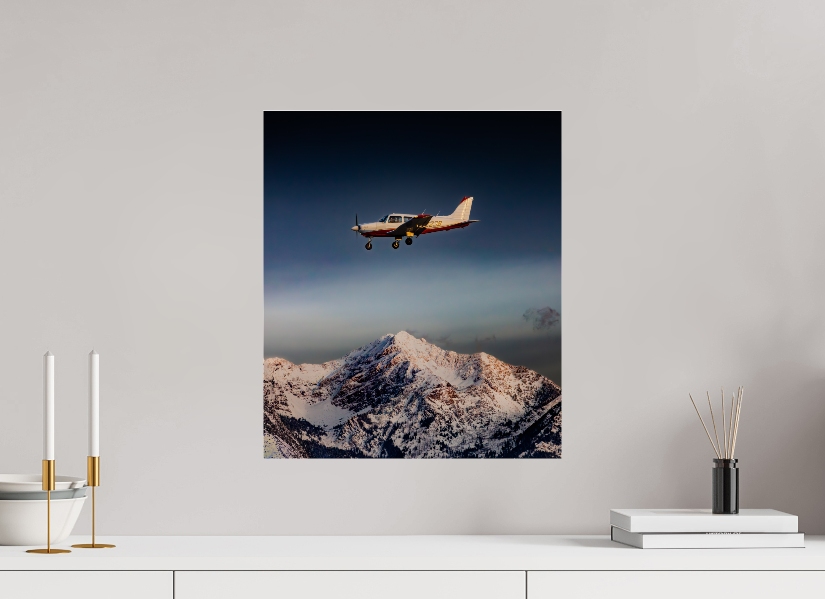 16 x 18.6″, Photo Print Under Acrylic Glass Private Plane Over Wasatch Front Thunder Mountain Salt Lake City