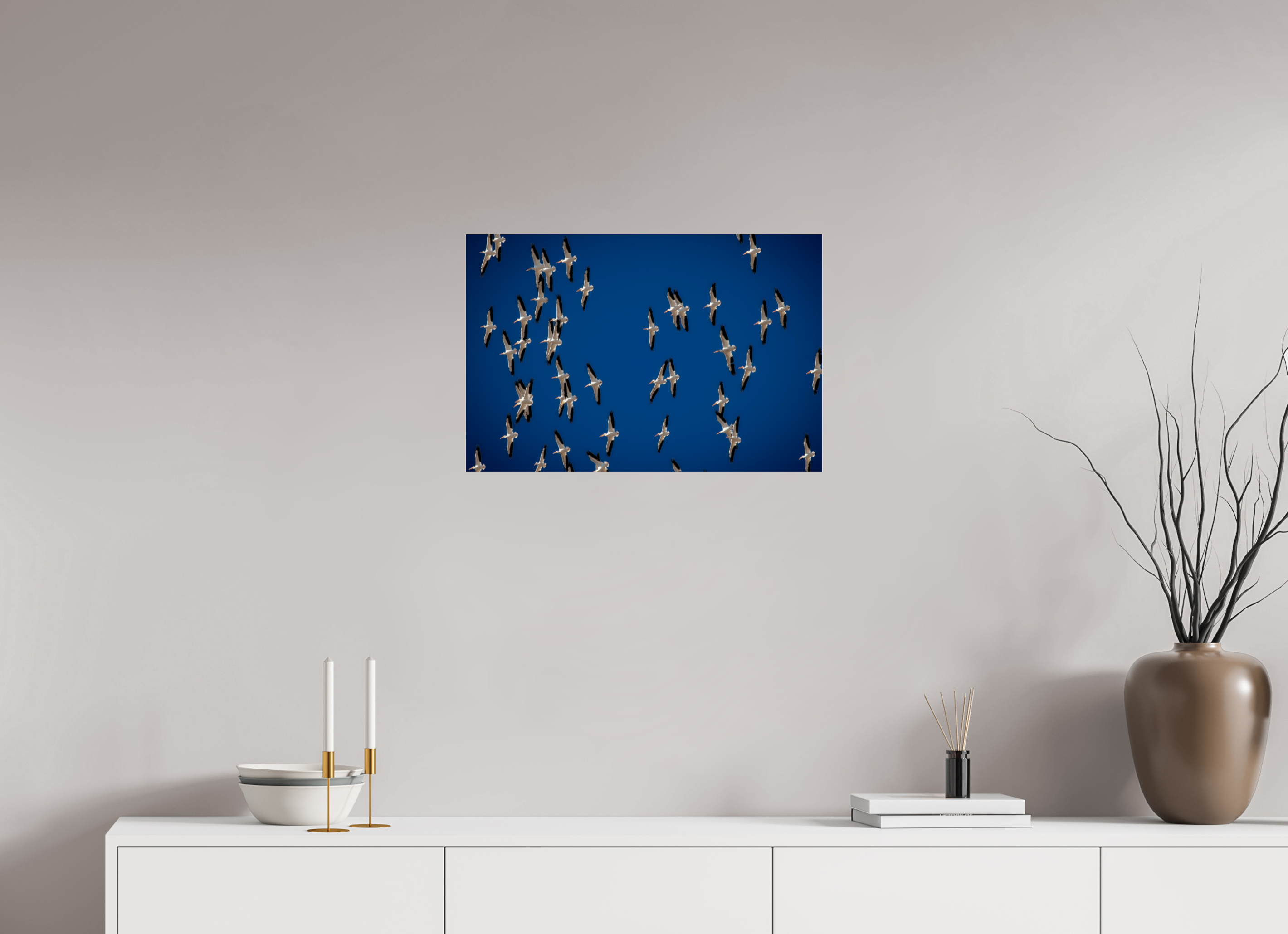 24 x 16″, Photo Print Under Acrylic Glass American White Pelicans