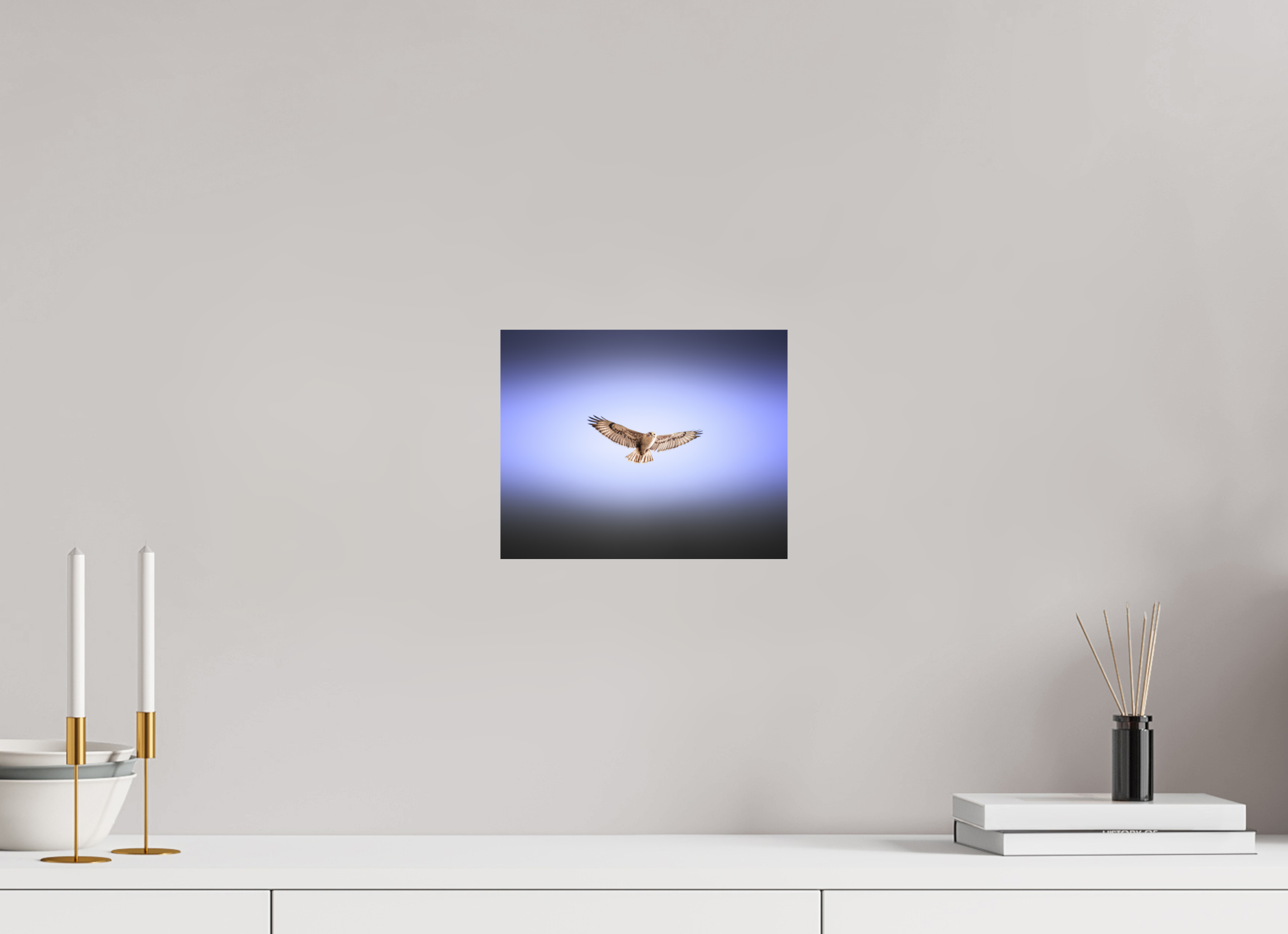 10 x 8″, Photo Print On Fuji Crystal DP II Red-tailed Hawk Soaring in Purple Sky Salt Lake City