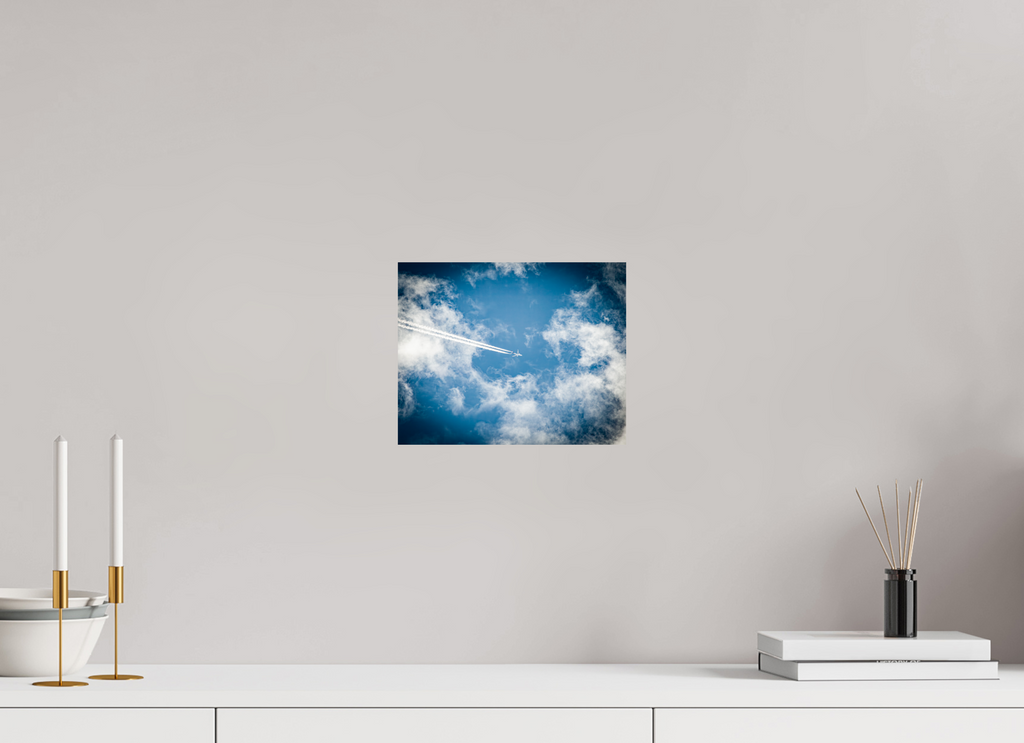 10 x 8″, Photo Print On Fuji Crystal DP II High-Altitude Jet with Contrails and Wispy Clouds SLC