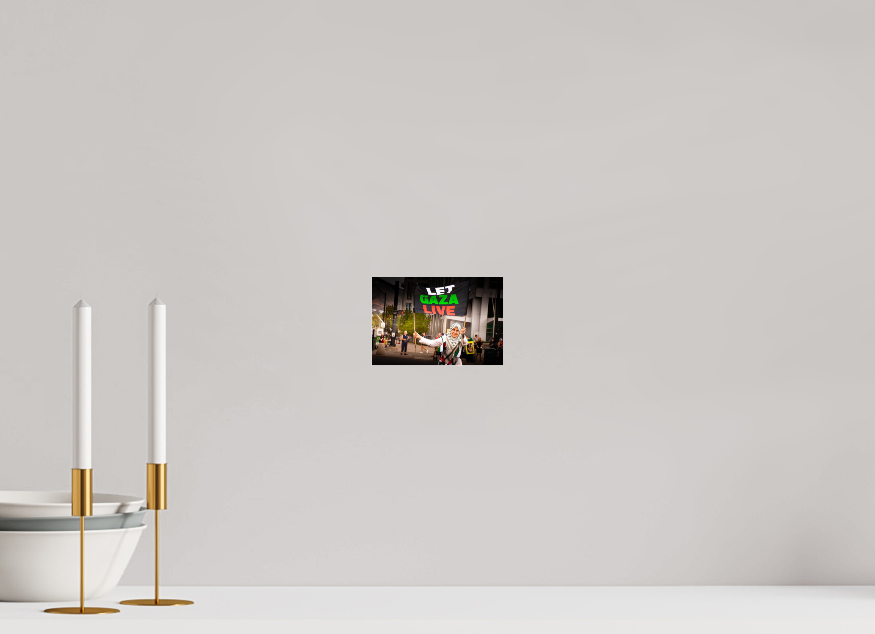 6 x 4″, Photo Print Under Acrylic Glass Pro-Palestine Protest at US Courthouse Salt Lake City