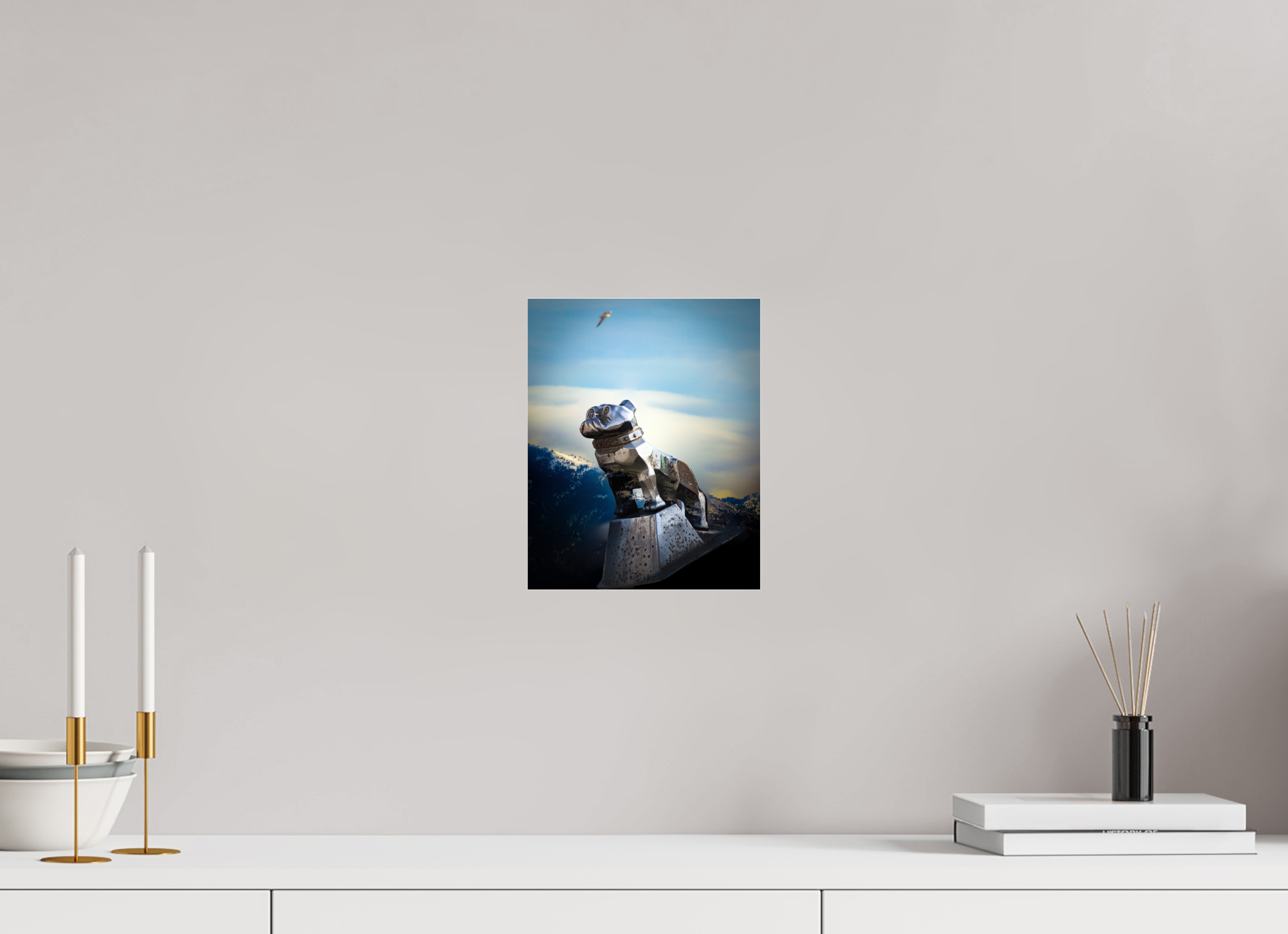 8 x 10″, Photo Print Under Acrylic Glass Iconic Chrome Mack Truck Bulldog Hood Ornament