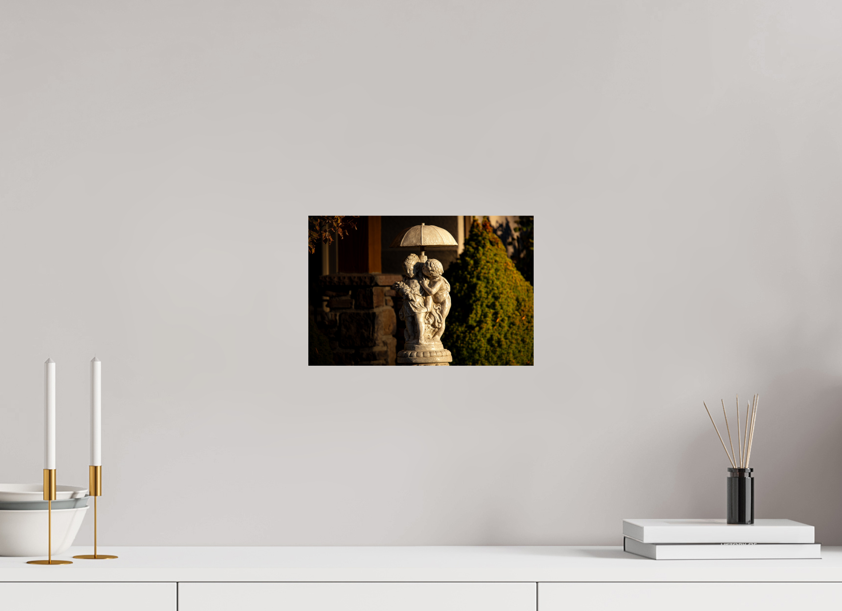 12 x 8″, Photo Print On Fuji Crystal DP II Children Under Umbrella Garden Statue Salt Lake City