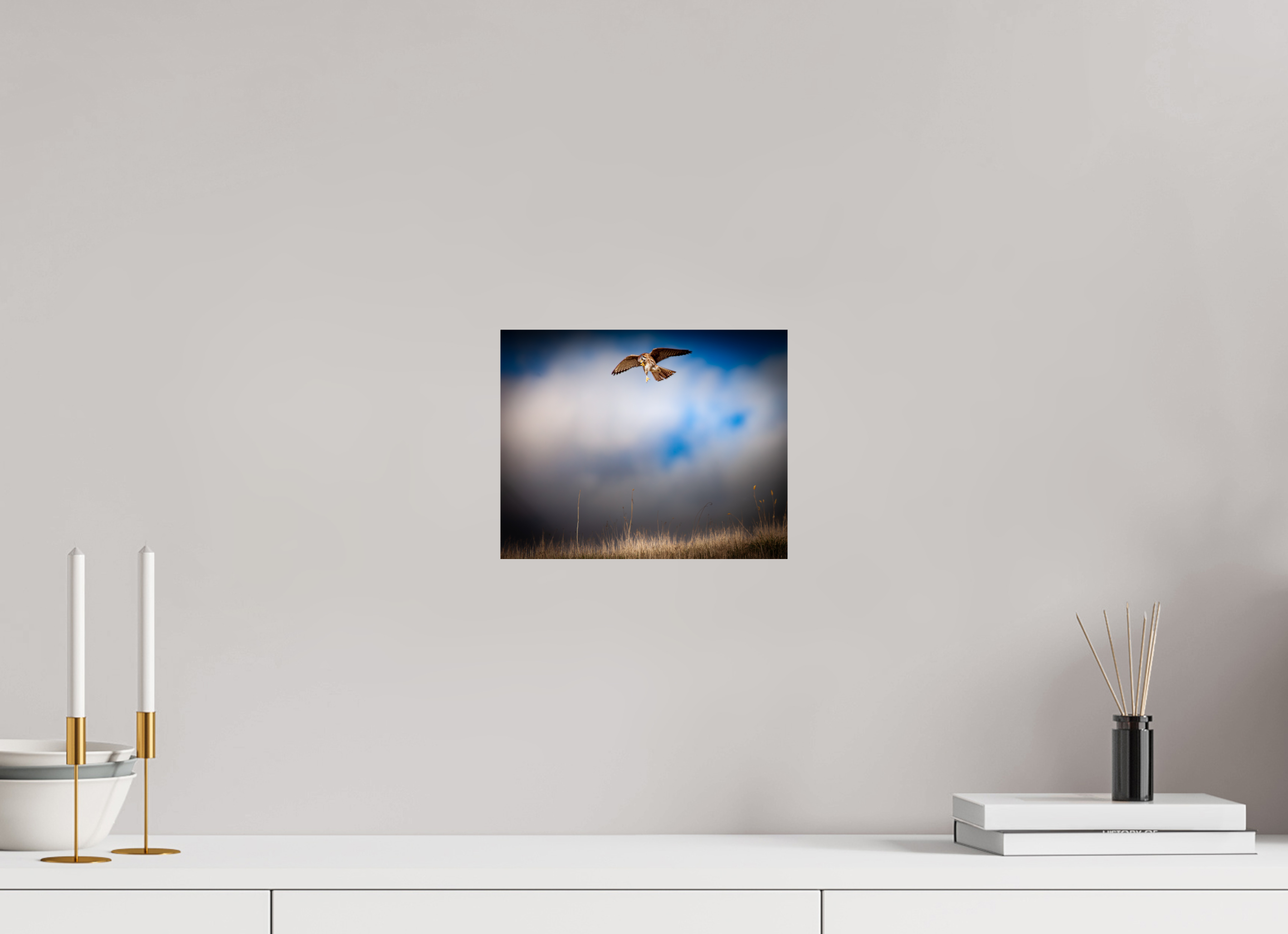10 x 8″, Photo Print On Fuji Crystal DP II Hovering American Kestrel Stormy Sky Salt Lake City