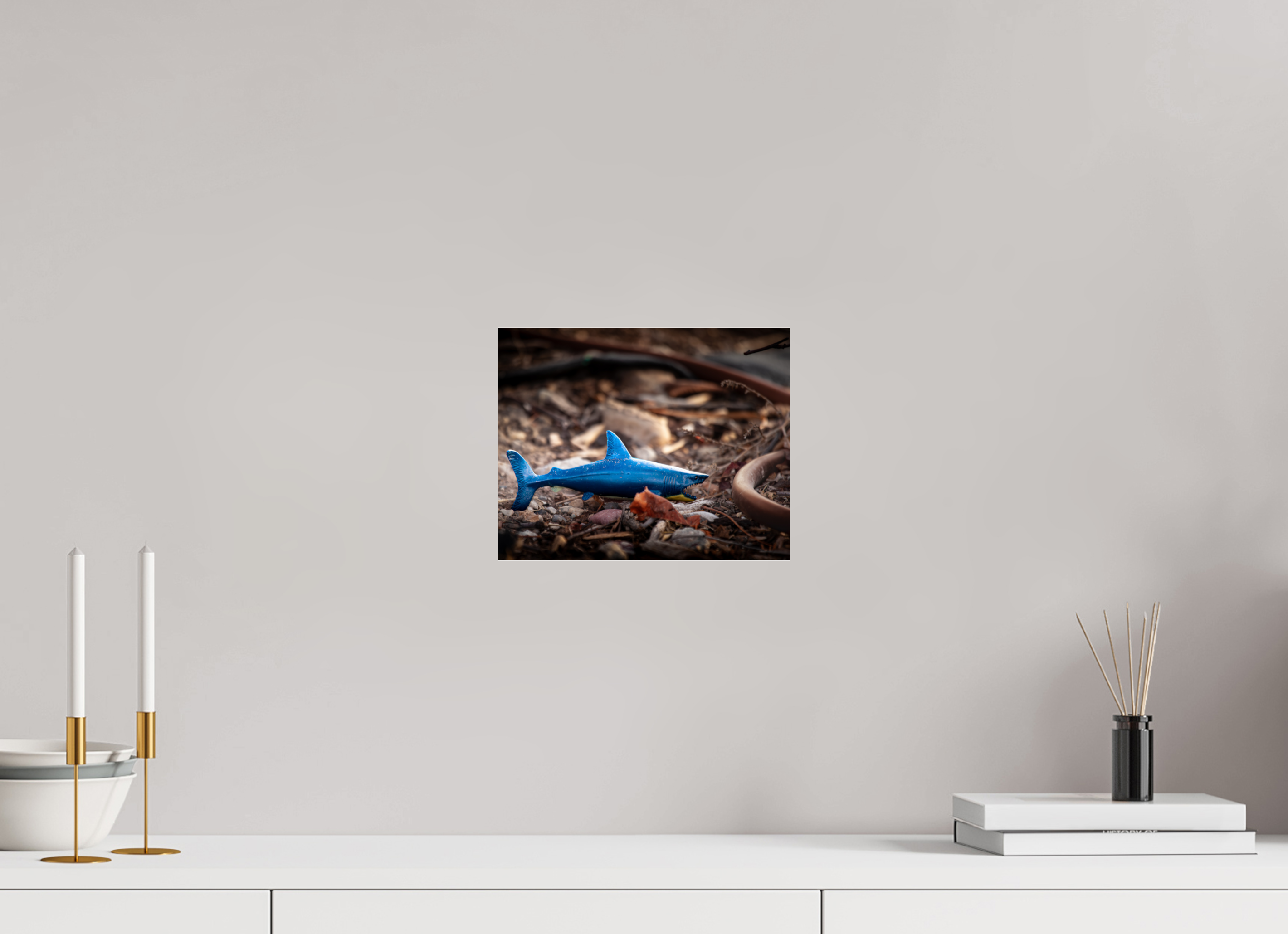 10 x 8″, Photo Print Under Acrylic Glass Abandoned Blue Shark Toy Urban Decay Salt Lake City