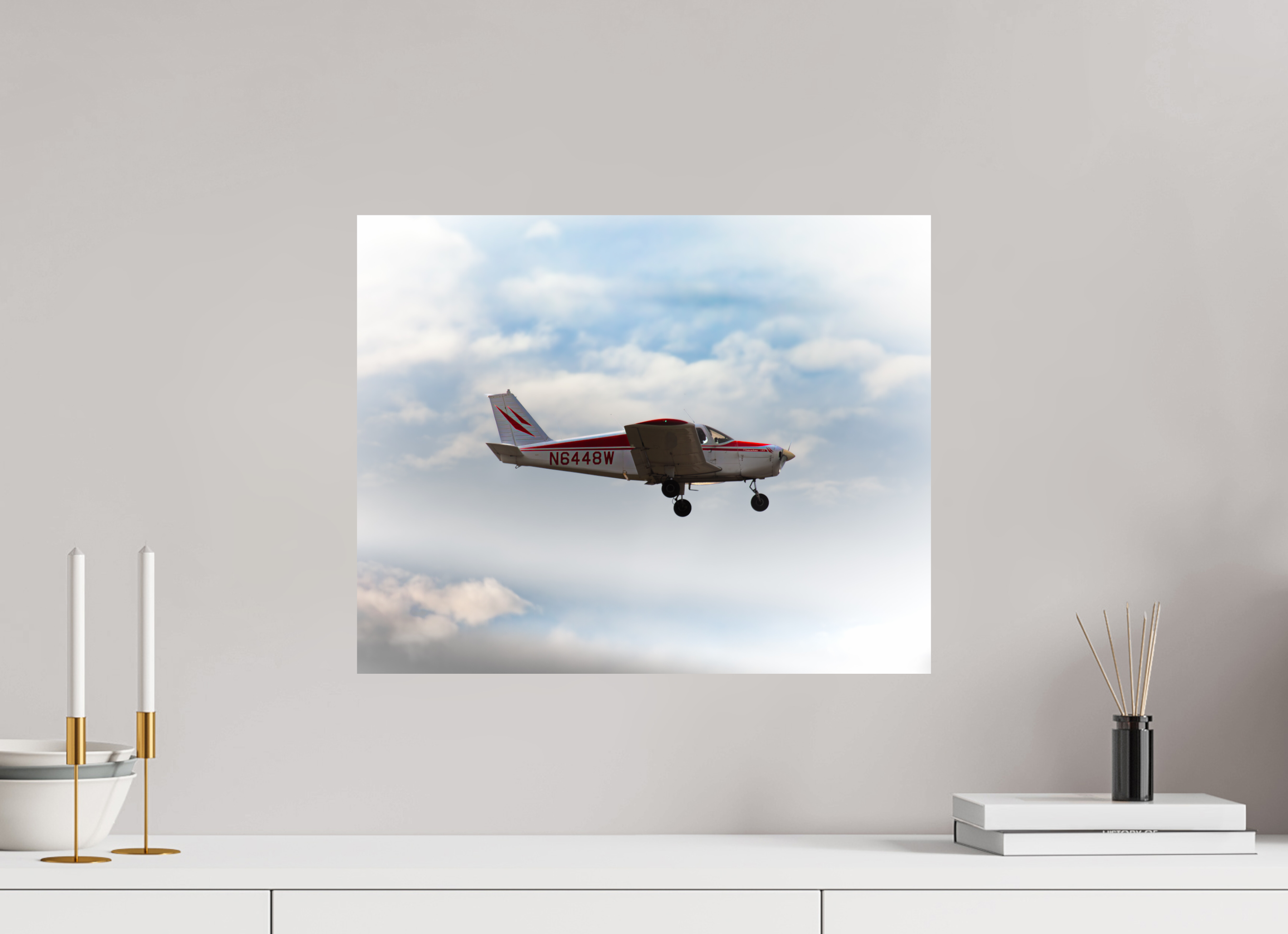20 x 16″, Photo Print On Fuji Crystal DP II Piper Cherokee 140 N6448W South Valley Regional Airport
