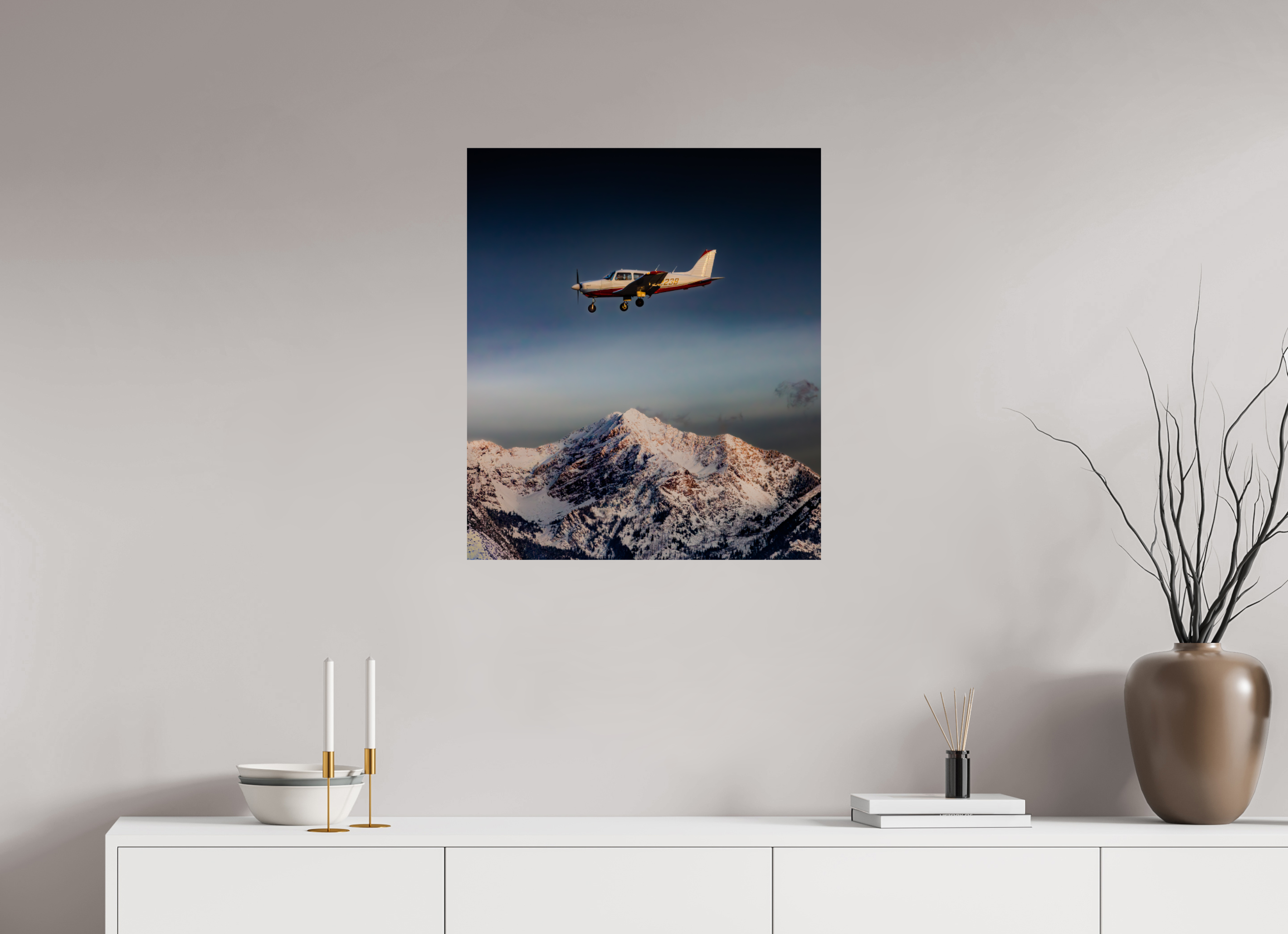 24 x 28″, Photo Print On Fuji Crystal DP II Private Plane Over Wasatch Front Thunder Mountain Salt Lake City