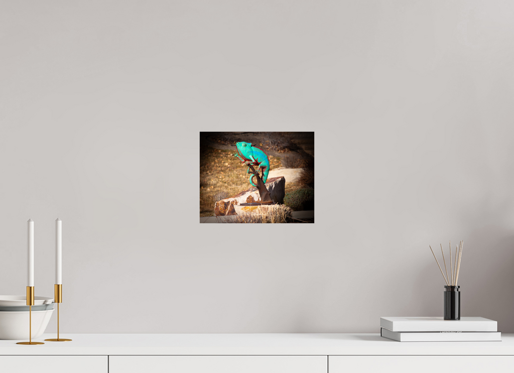 10 x 8″, Photo Print On Fuji Crystal DP II Teal Metal Chameleon Garden Sculpture Salt Lake City