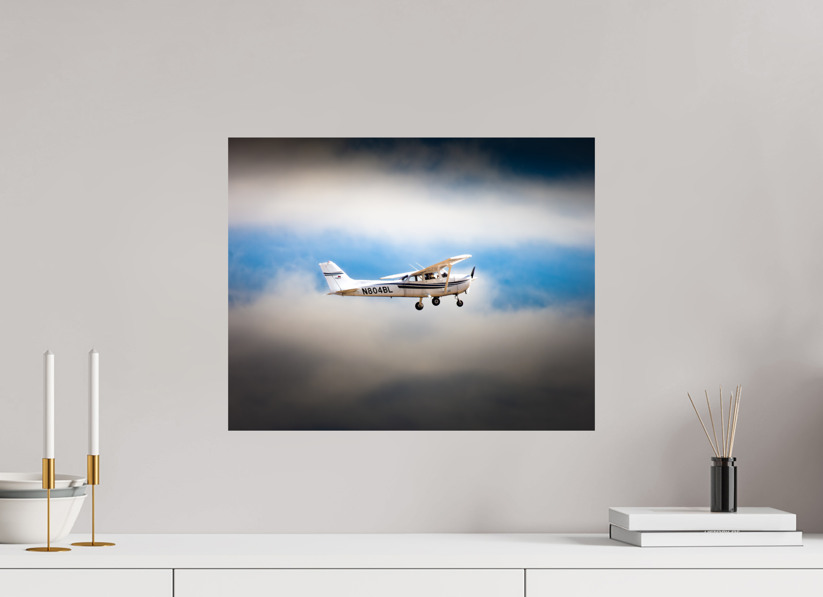 20 x 16″, Photo Print On Fuji Crystal DP II Cessna 172 Skyhawk N804BL Stormy Flight West Jordan Utah