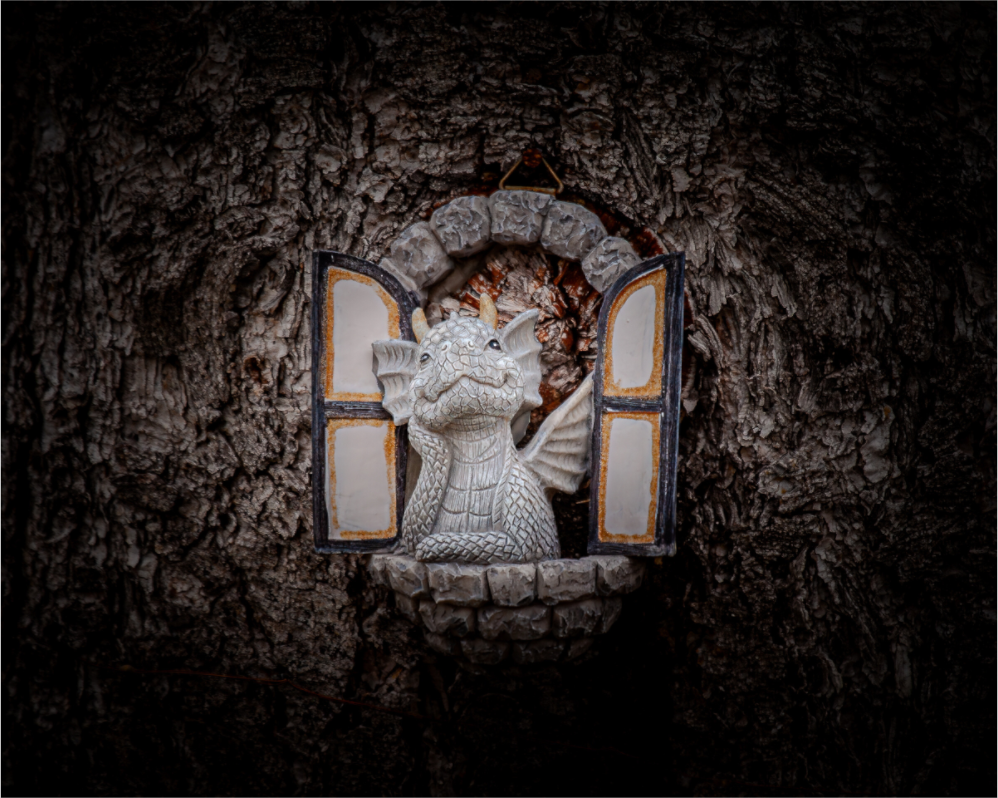 Main image Whimsical Dragon Tree Window Sculpture