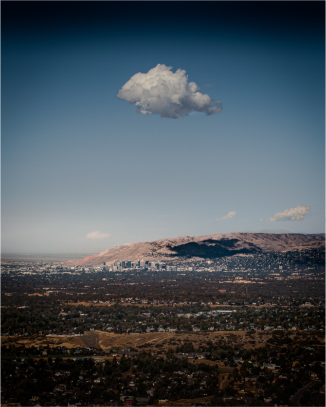 Main image Lonely Cloud over Salt Lake City Skyline