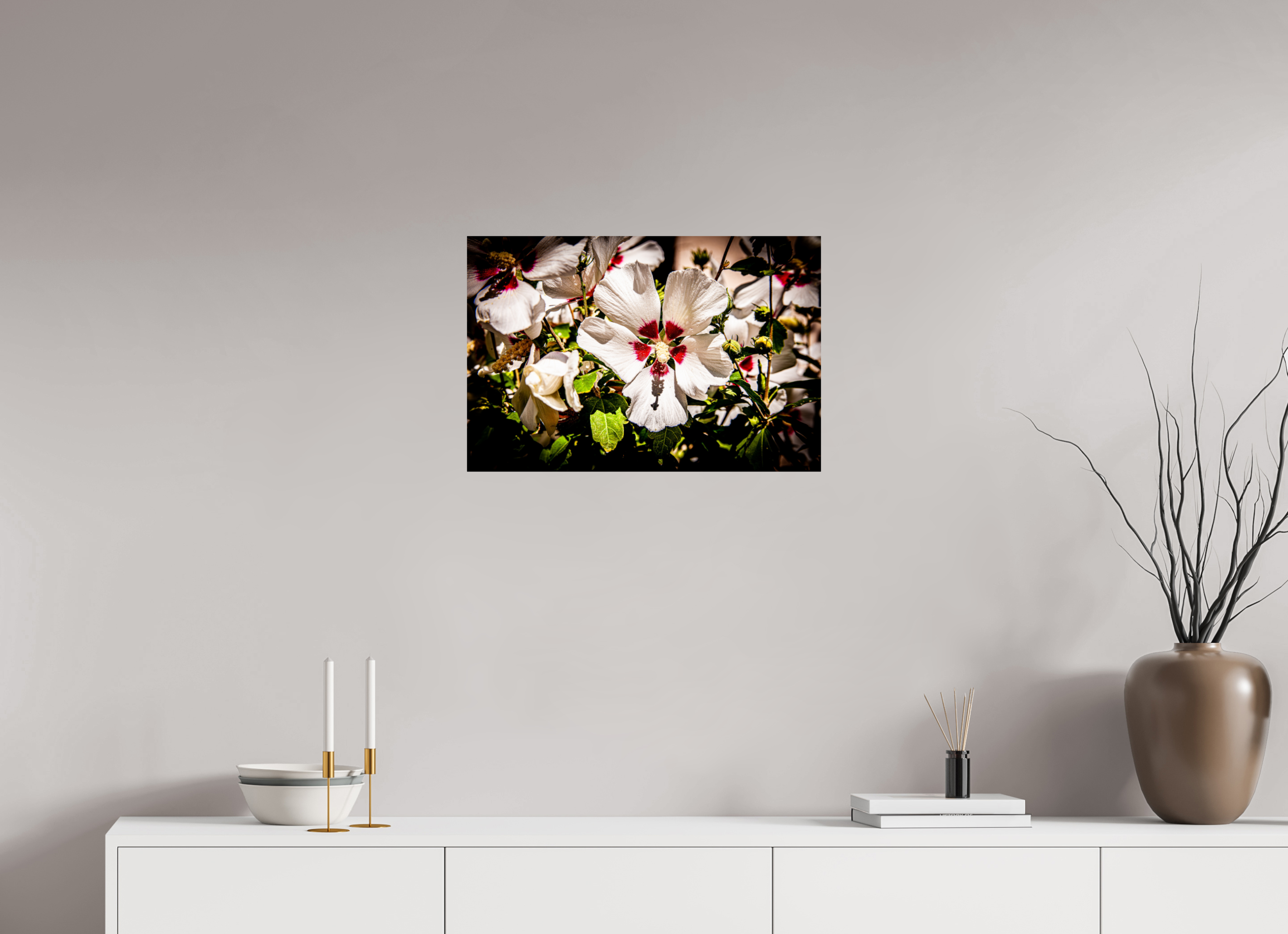 24 x 16″, Photo Print On Fuji Crystal DP II White Rose of Sharon Hibiscus Salt Lake City