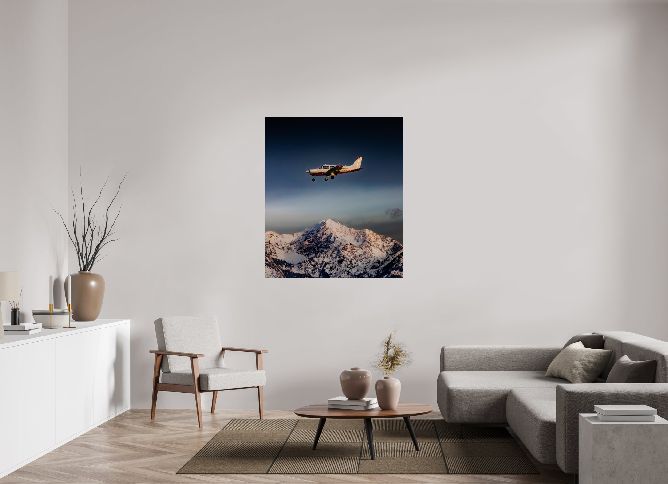 43 x 50″, Photo Print On Fuji Crystal DP II Private Plane Over Wasatch Front Thunder Mountain Salt Lake City