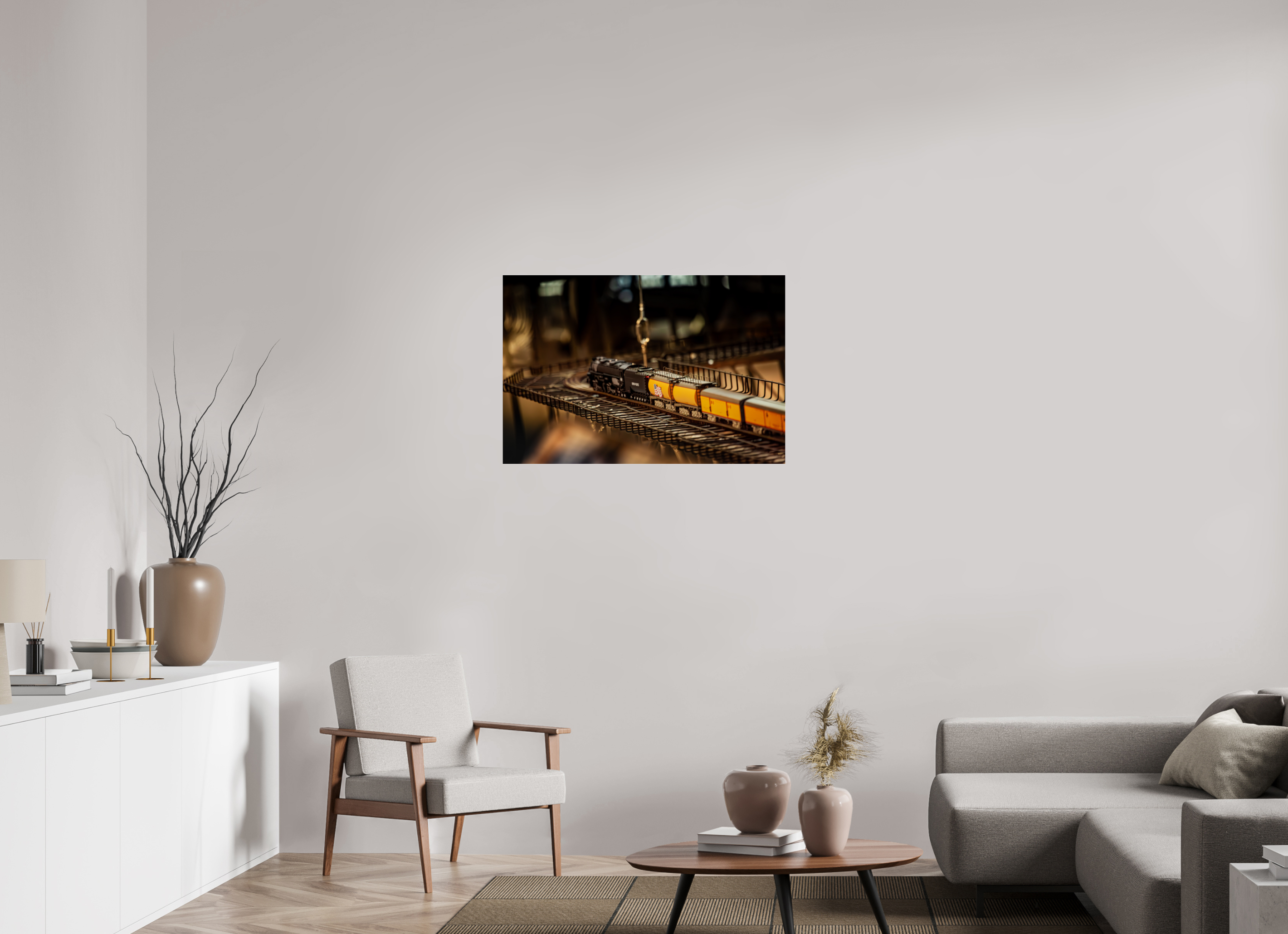 36 x 24″, Photo Print Under Acrylic Glass Union Pacific Model Train Trolley Square Salt Lake City