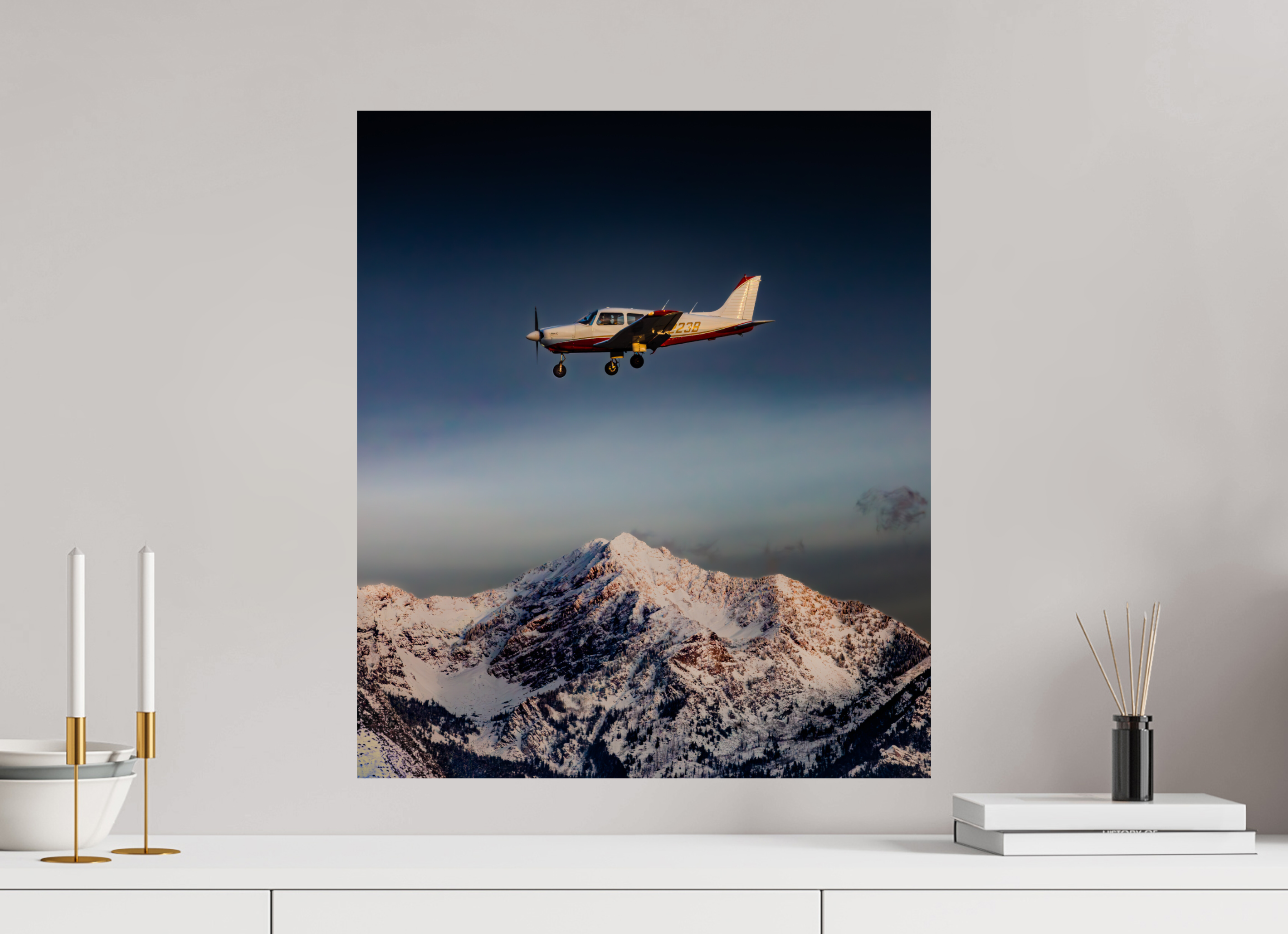 20 x 23.3″, Photo Print On Fuji Crystal DP II Private Plane Over Wasatch Front Thunder Mountain Salt Lake City