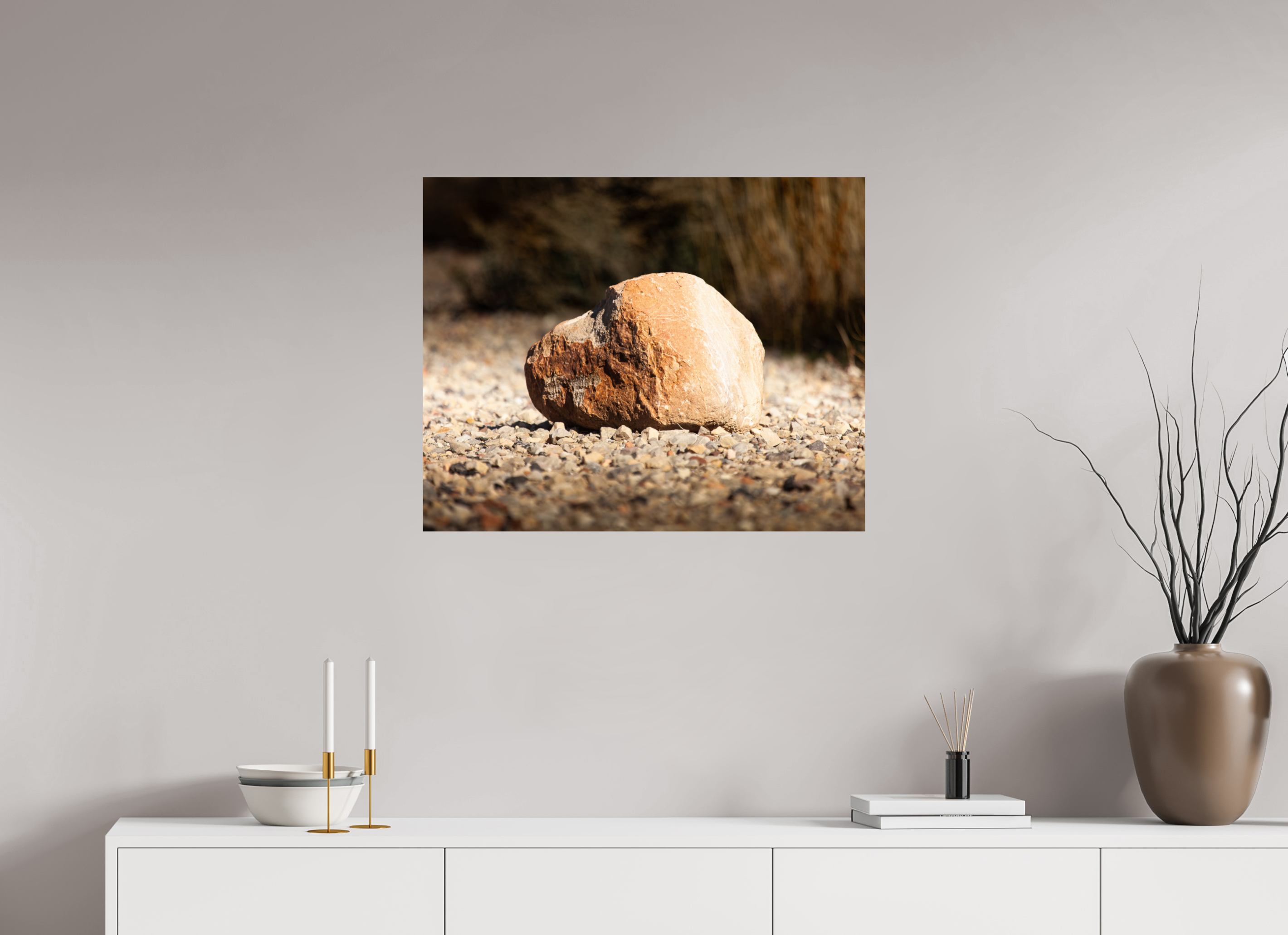 30 x 24″, Photo Print On Fuji Crystal DP II Sunlit Boulder on Mountain View Bike Trail Salt Lake City