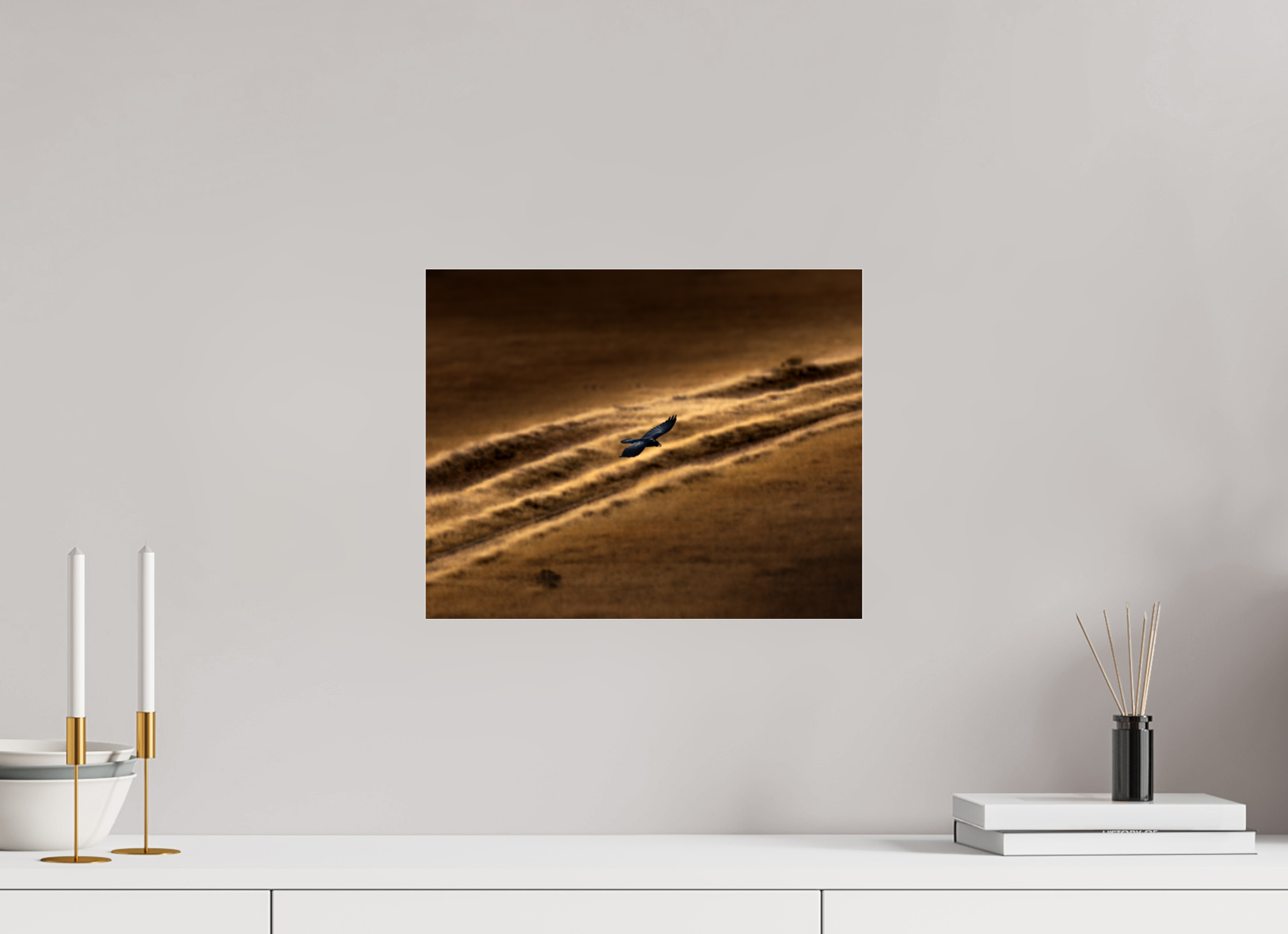 15 x 12″, Photo Print Under Acrylic Glass Common Raven Soaring Golden Hour Salt Lake City