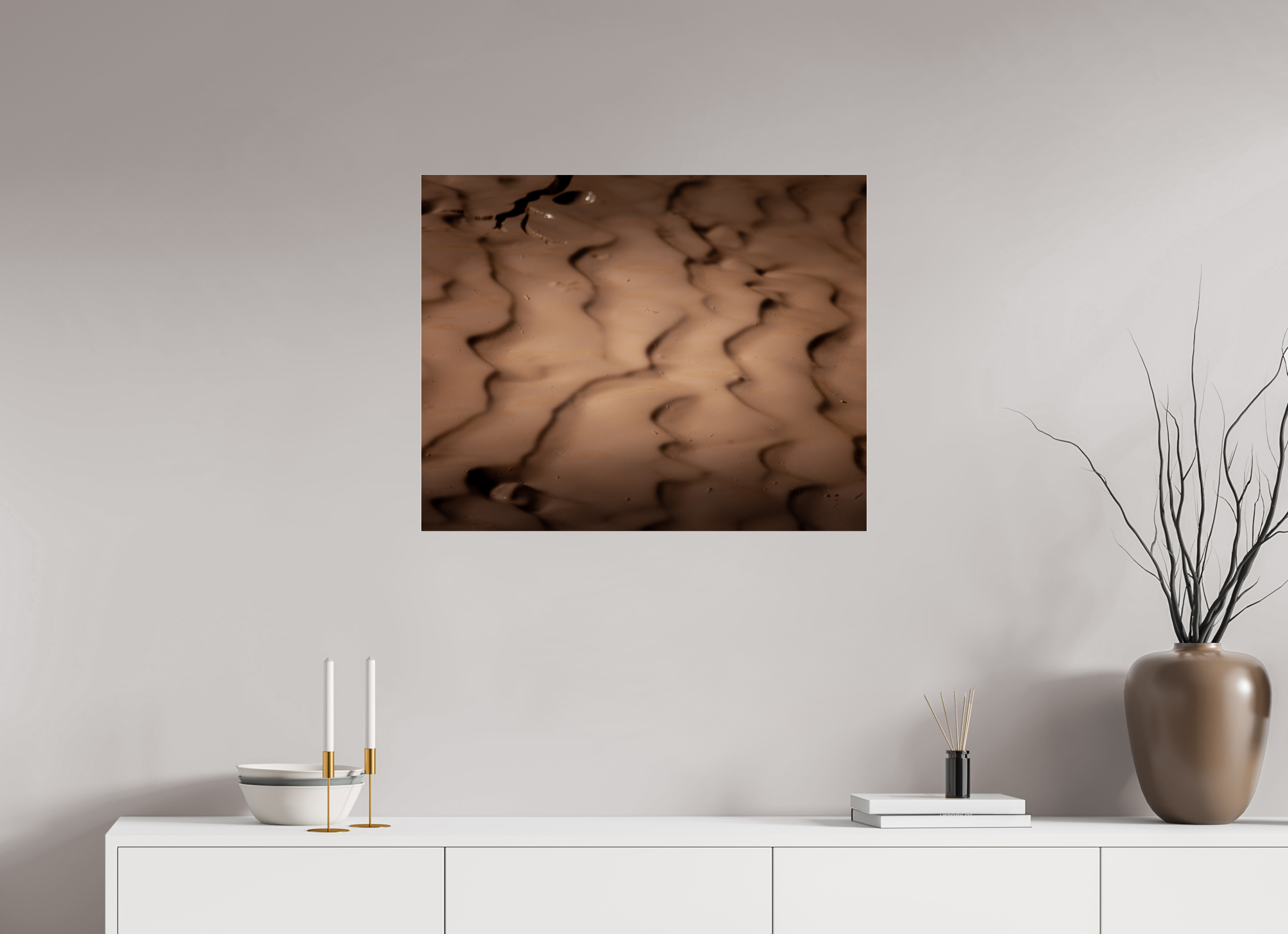 30 x 24″, Photo Print Under Acrylic Glass Abstract Mud Ripple Patterns Salt Lake City
