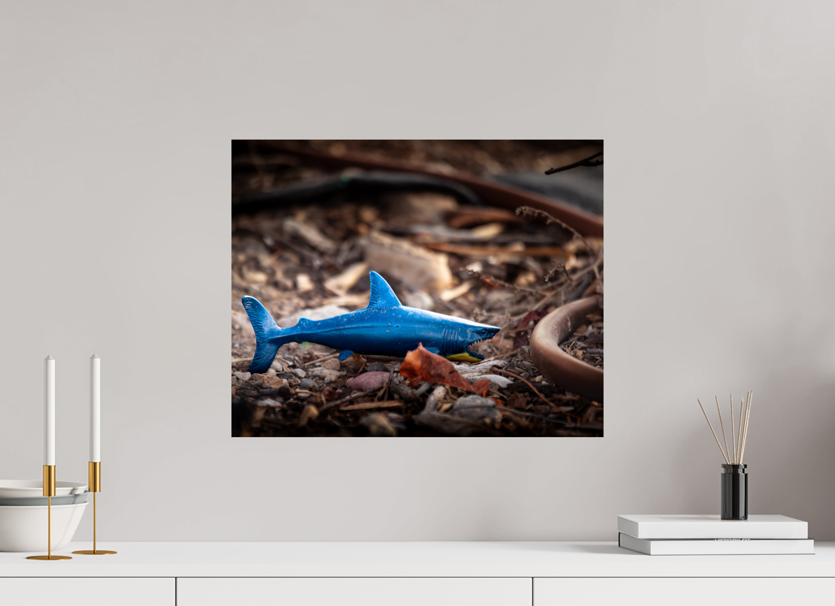 20 x 16″, Photo Print On Fuji Crystal DP II Abandoned Blue Shark Toy Urban Decay Salt Lake City