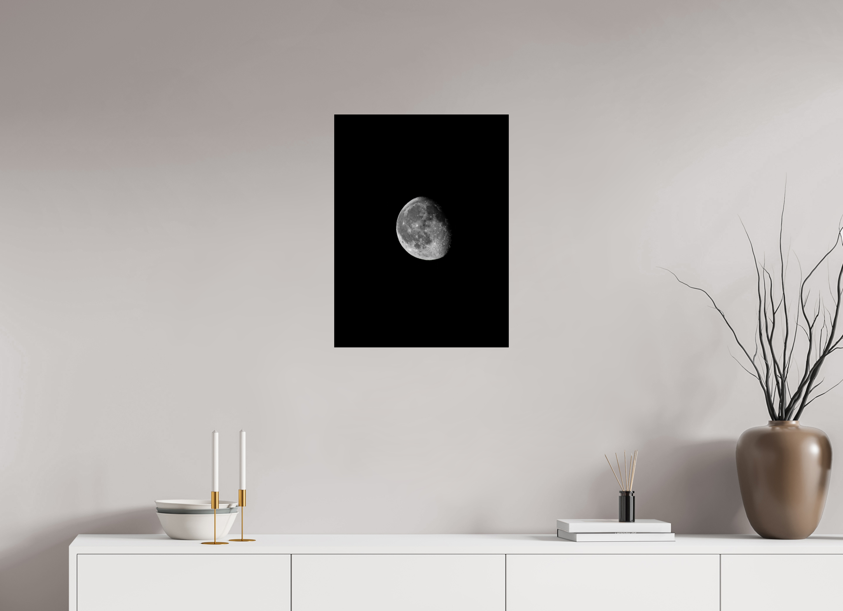 18 x 24″, Photo Print Under Acrylic Glass Gibbous Moon