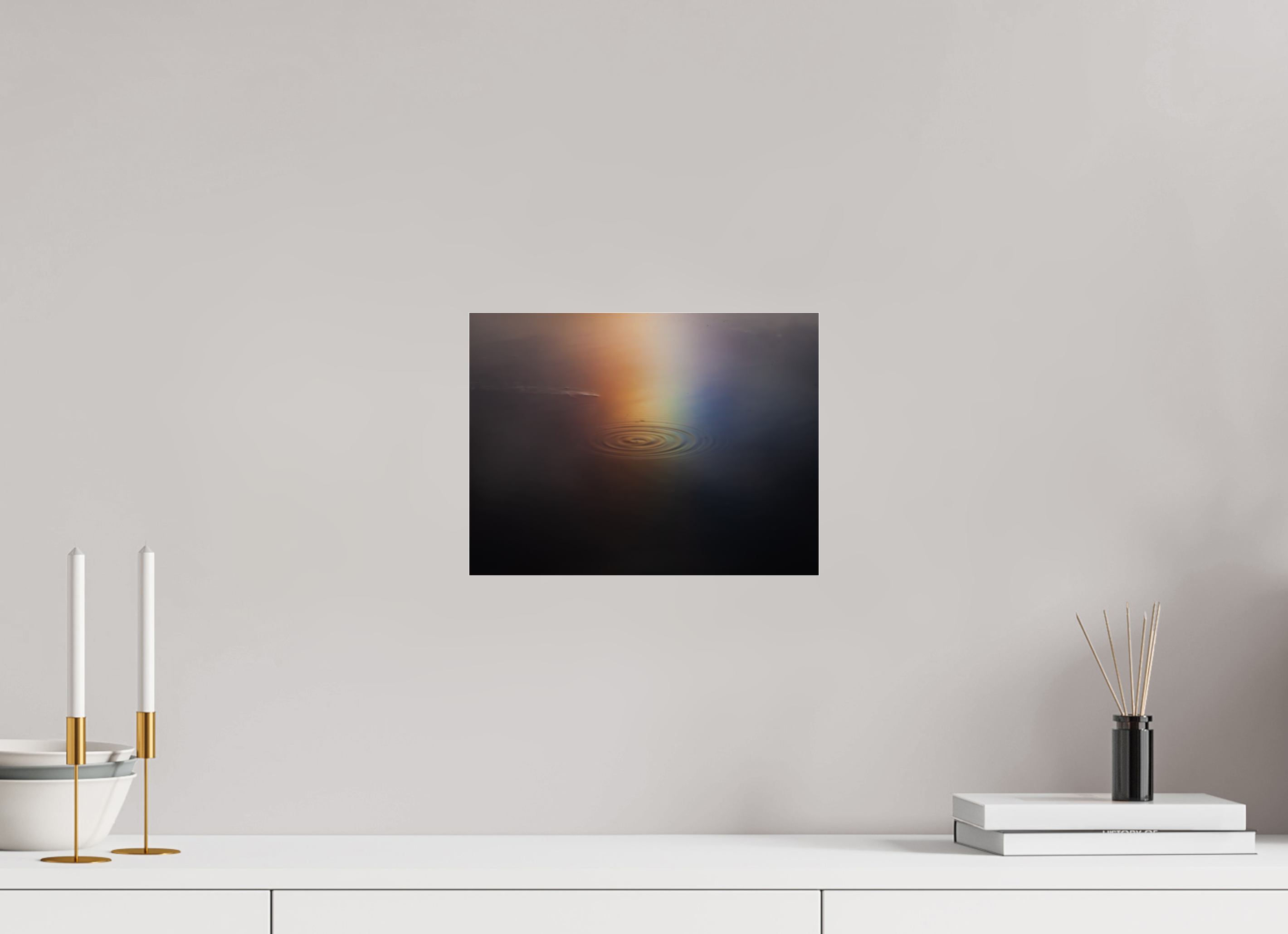 12 x 9″, Photo Print Under Acrylic Glass Rainbow Drop Reflection