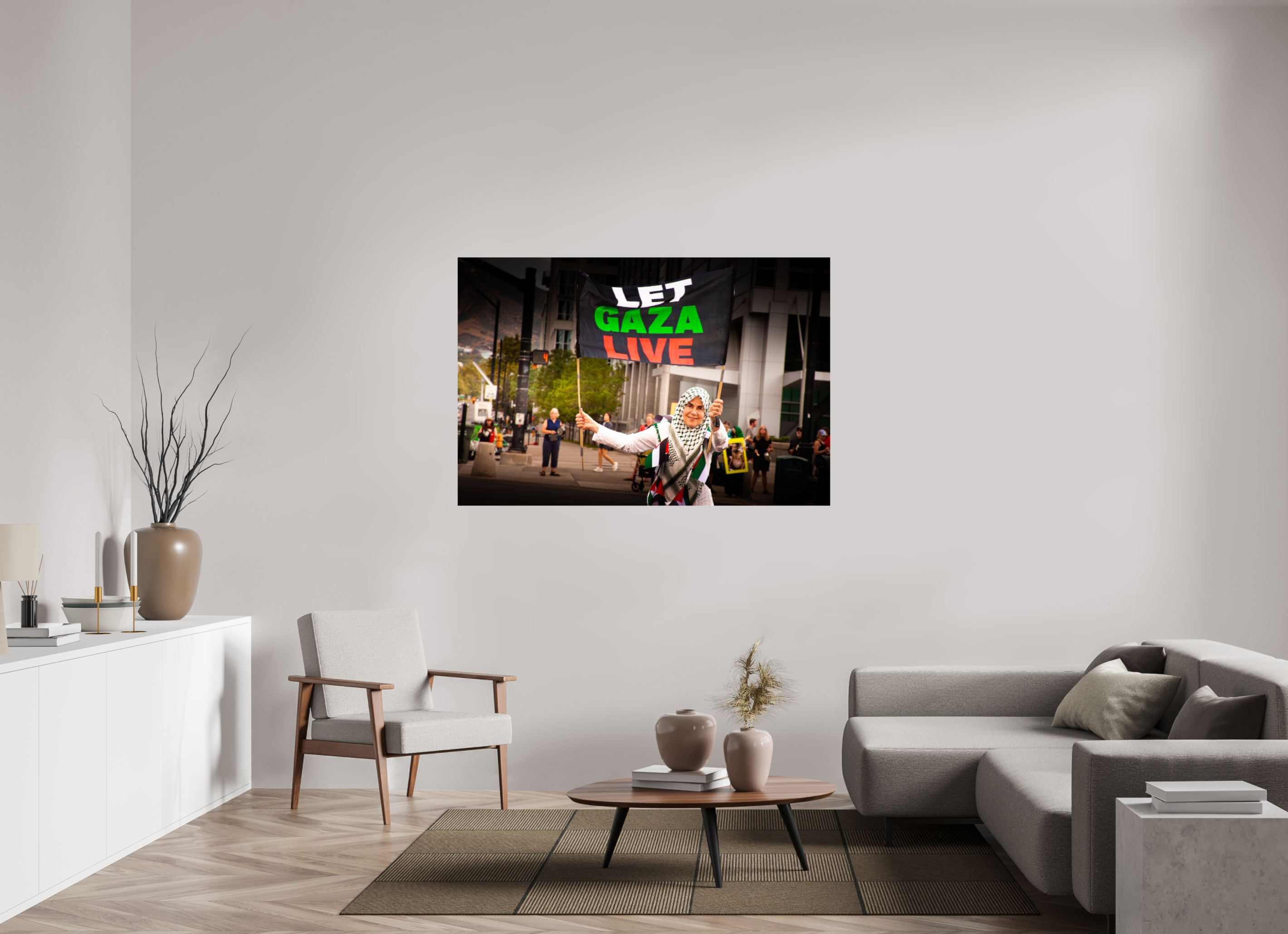 60 x 40″, Photo Print On Fuji Crystal DP II Pro-Palestine Protest at US Courthouse Salt Lake City