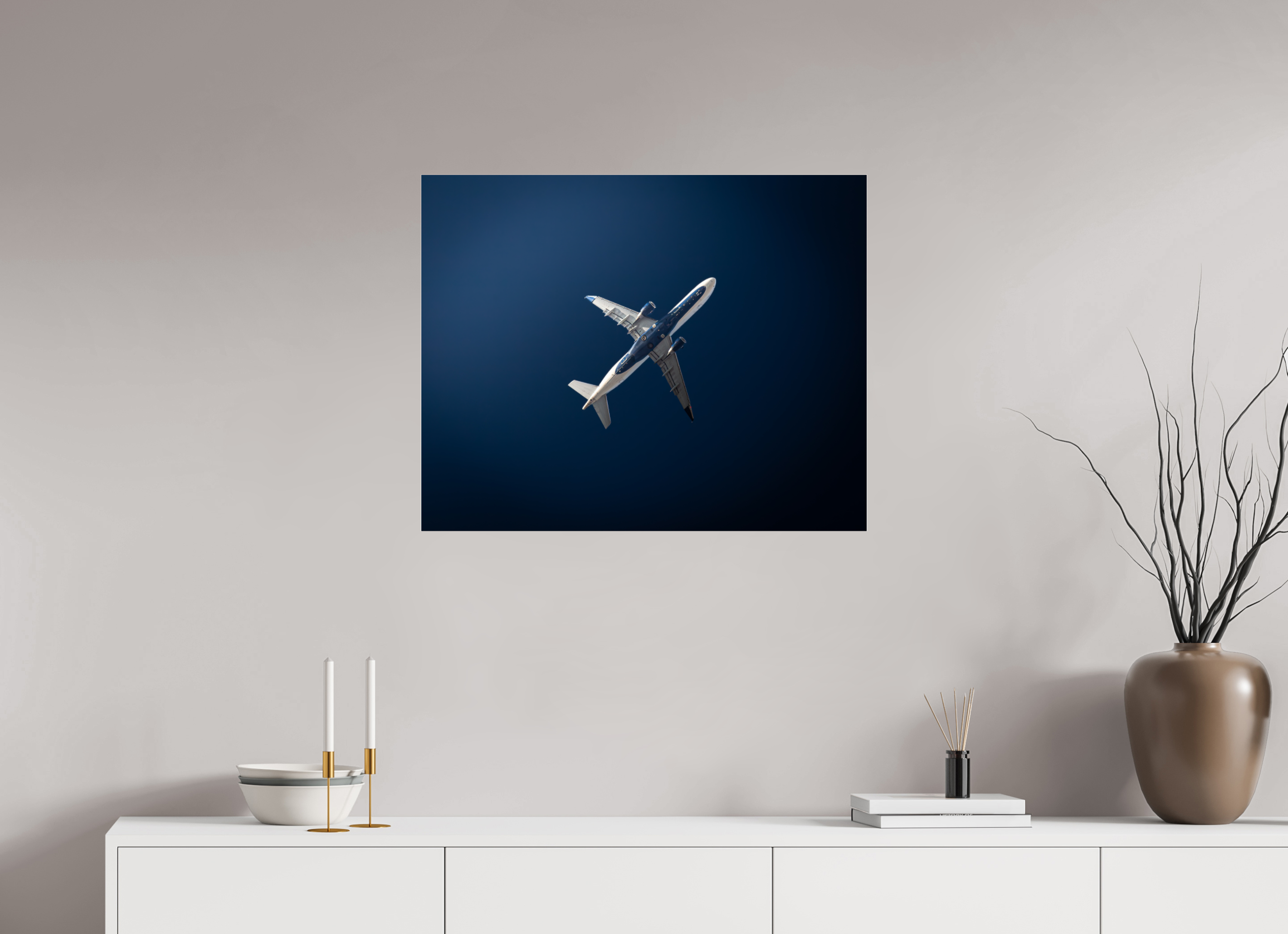 30 x 24″, Photo Print Under Acrylic Glass Delta Air Lines Widebody Jet Belly View SLC