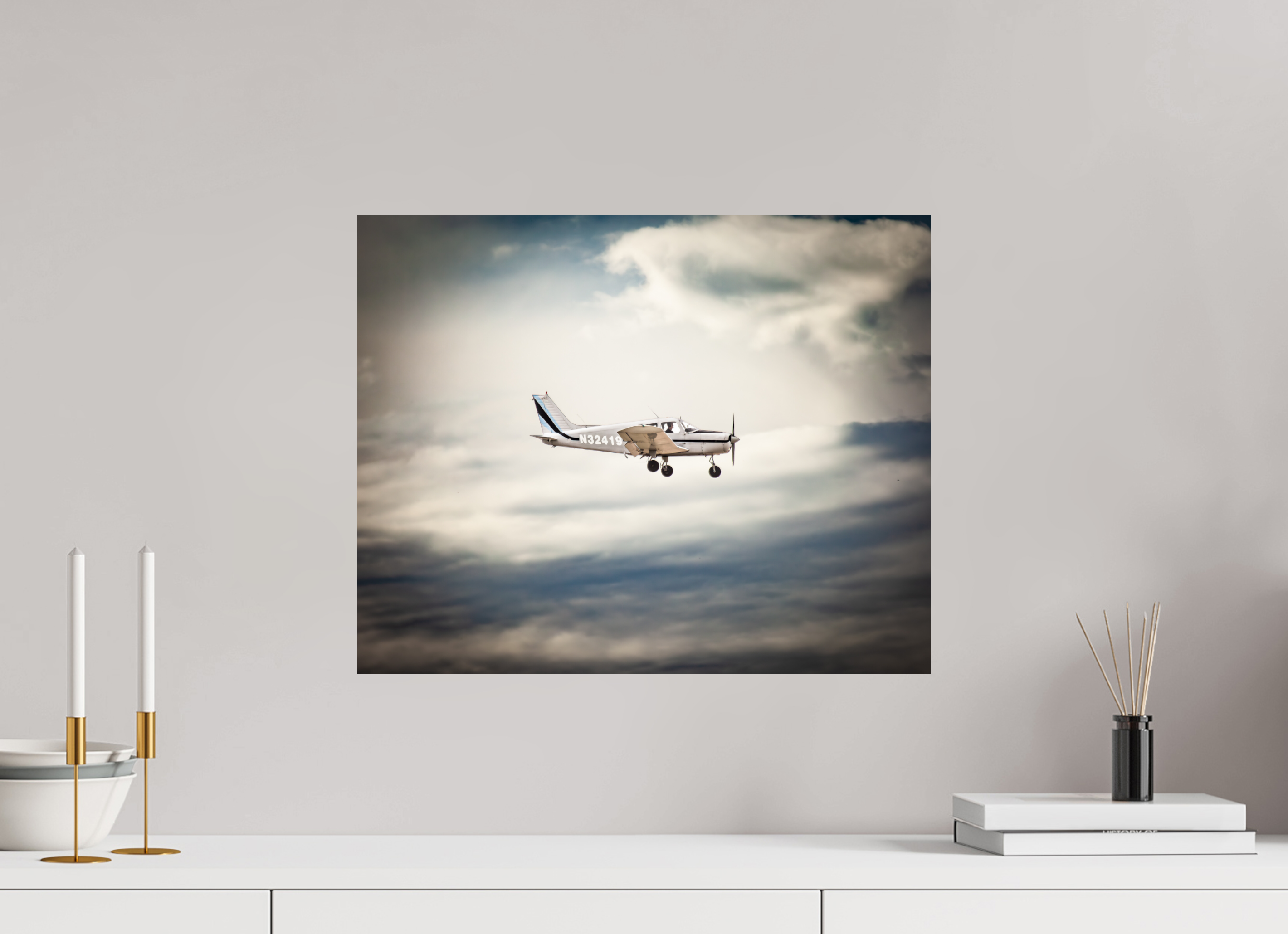20 x 16″, Photo Print On Fuji Crystal DP II Piper Cherokee N32419 South Valley Regional Airport Utah