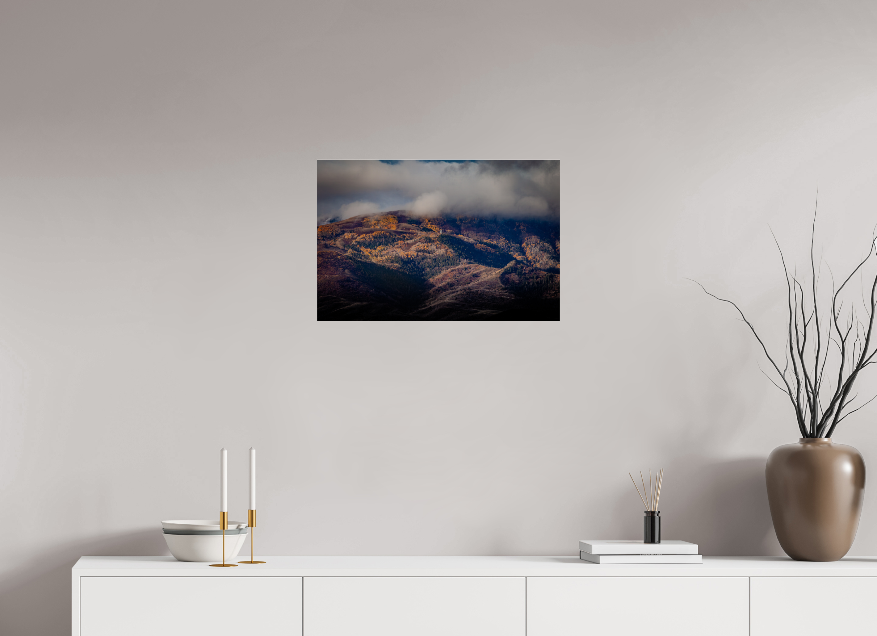 24 x 16″, Photo Print Under Acrylic Glass Autumn Oquirrh Mountain Range Panoramic Utah