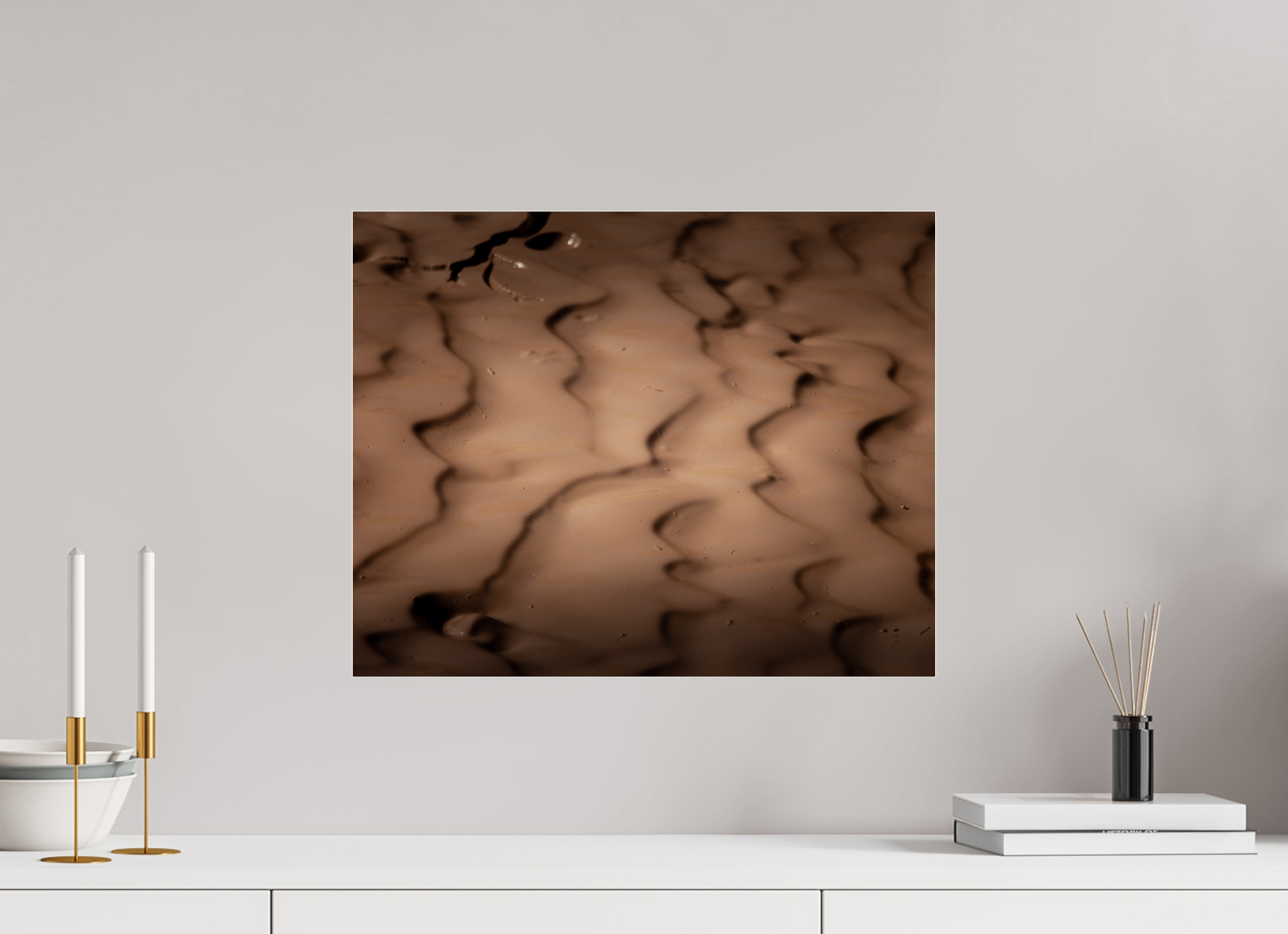 20 x 16″, Photo Print Under Acrylic Glass Abstract Mud Ripple Patterns Salt Lake City