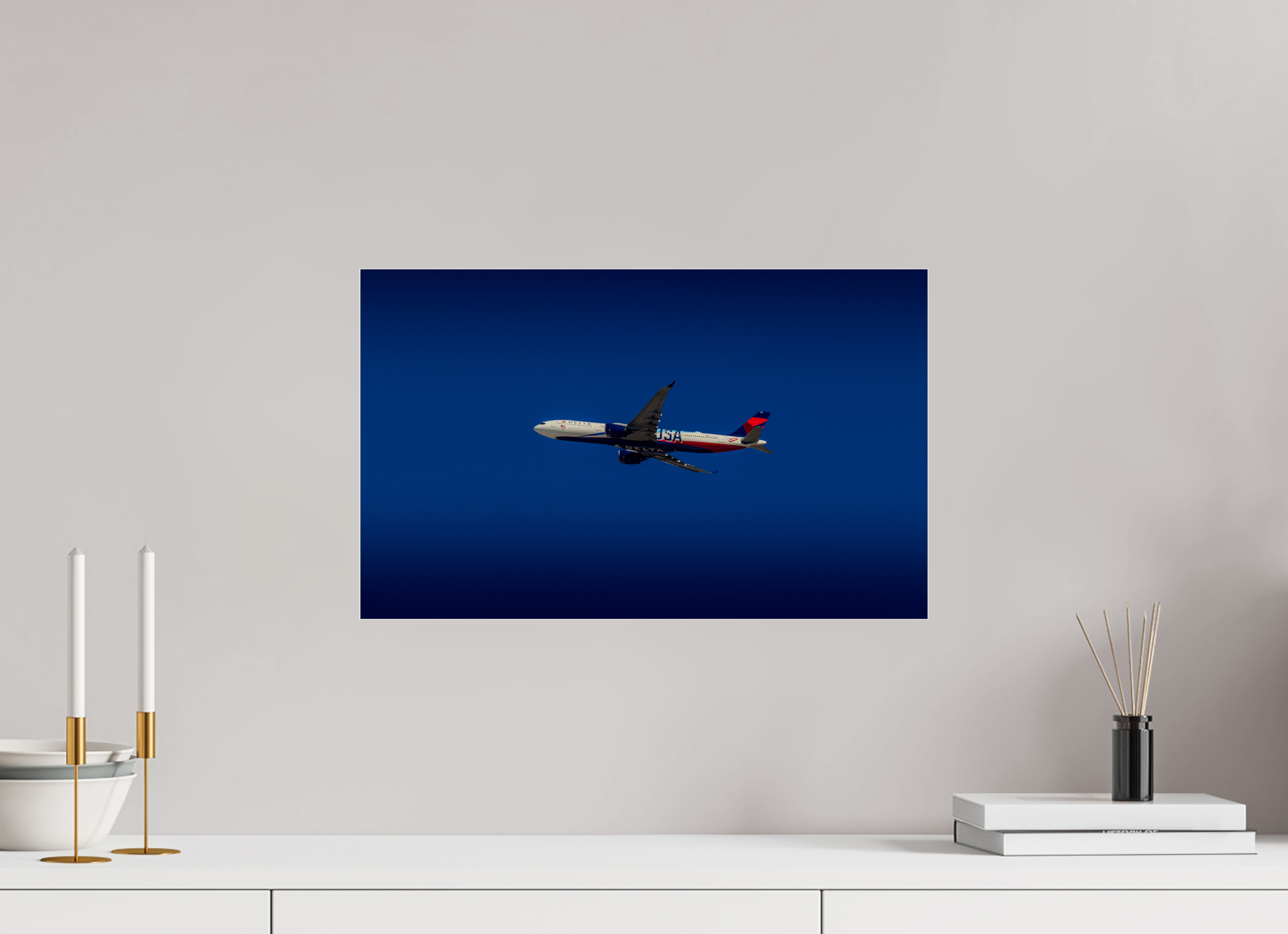 19.5 x 12″, Photo Print Under Acrylic Glass Delta Team USA Airbus A330neo Salt Lake City