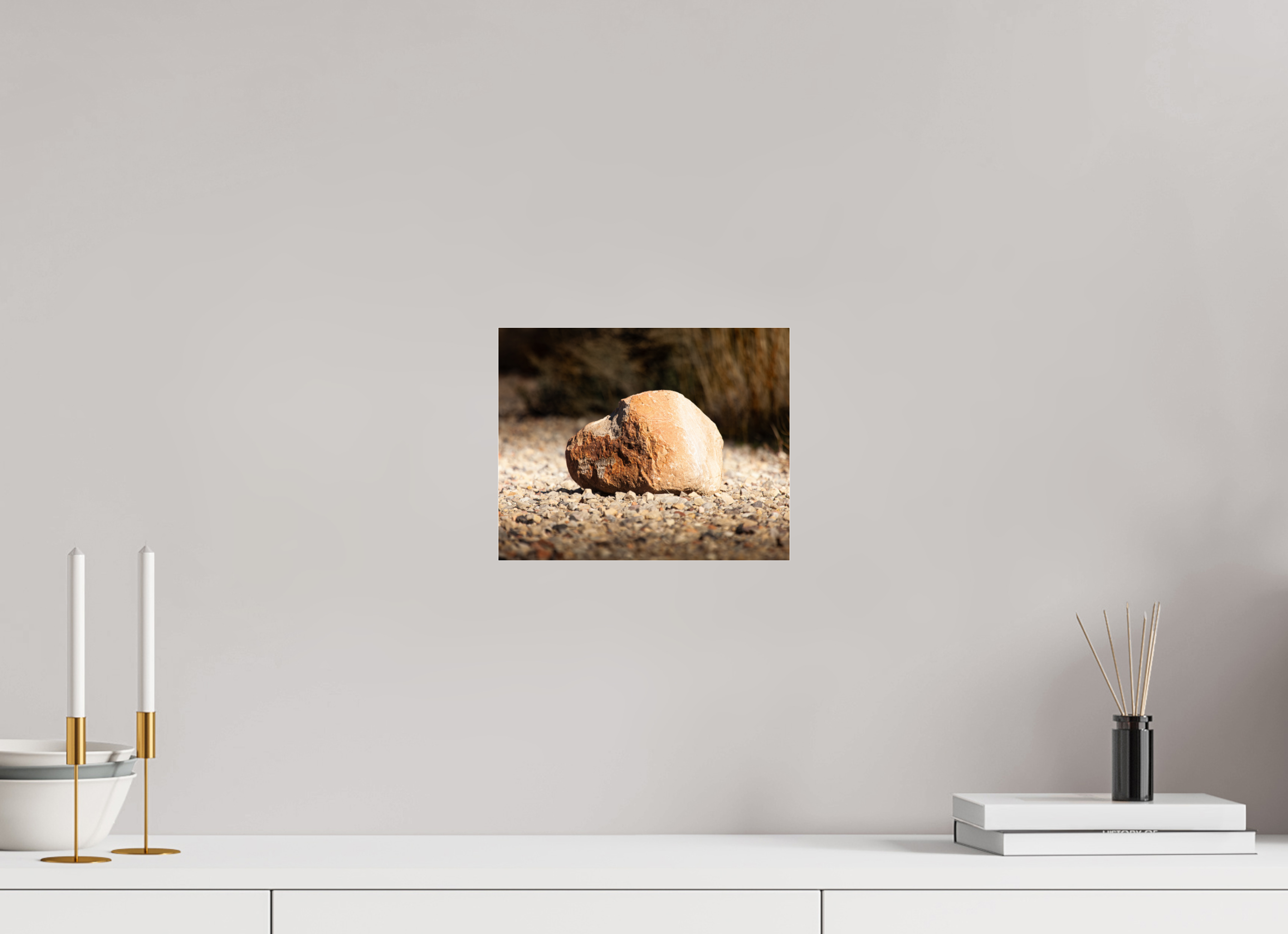 10 x 8″, Photo Print Under Acrylic Glass Sunlit Boulder on Mountain View Bike Trail Salt Lake City