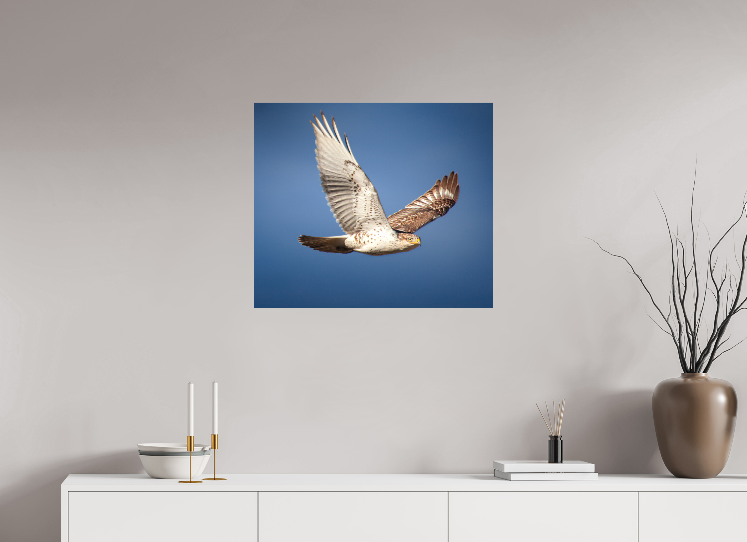 28 x 24″, Photo Print On Fuji Crystal DP II Ferruginous Hawk in Flight South Valley Regional Airport Utah