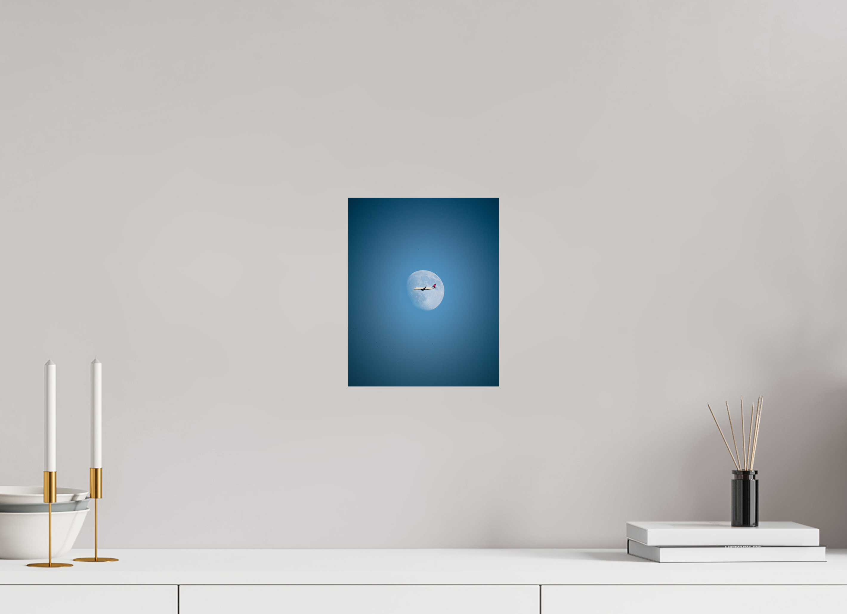 8 x 10″, Photo Print On Fuji Crystal DP II Delta Jet Transiting the Moon Salt Lake City