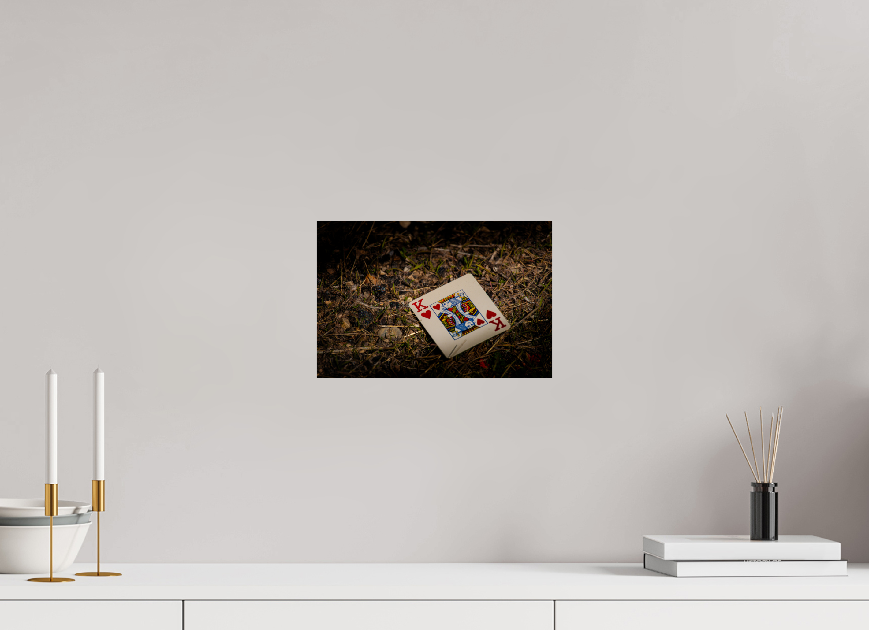 12 x 8″, Photo Print Under Acrylic Glass King of Hearts Playing Card on Ground Salt Lake City