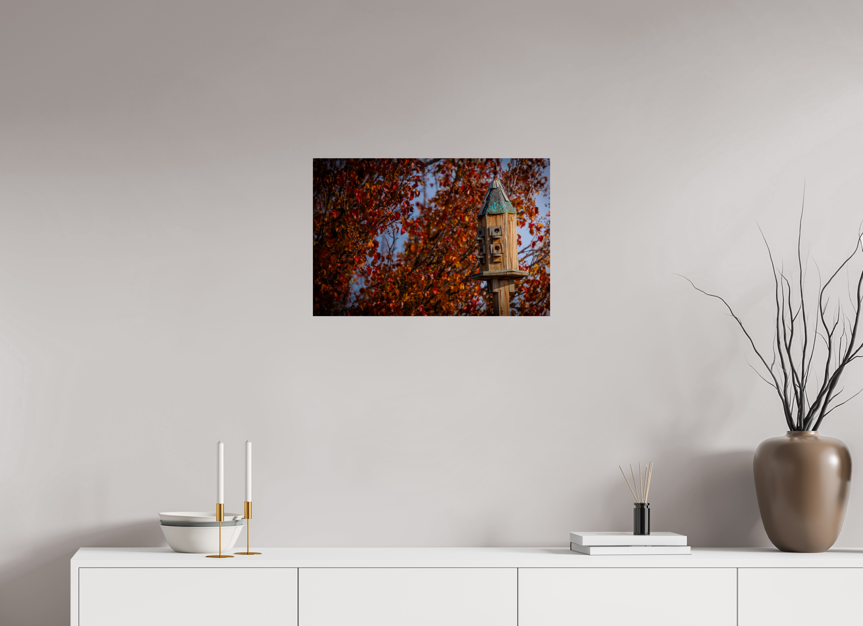 24 x 16″, Photo Print On Fuji Crystal DP II Rustic Wooden Birdhouse Autumn Salt Lake City Utah