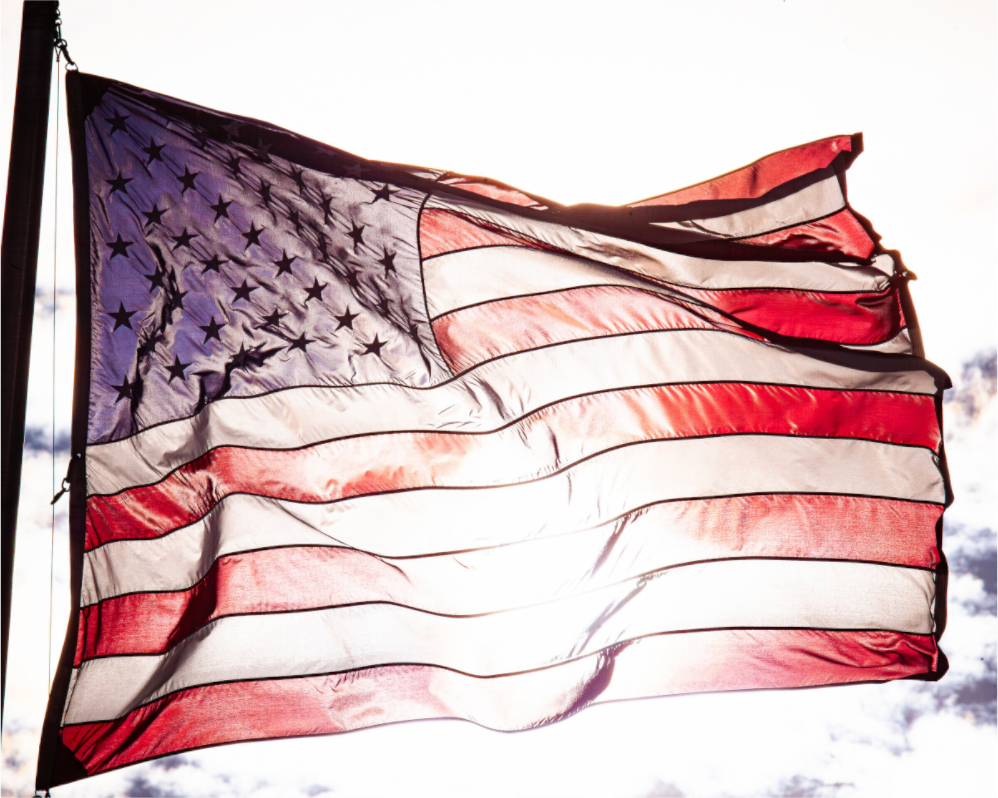 Main image Backlit American Flag Waving Salt Lake City Utah