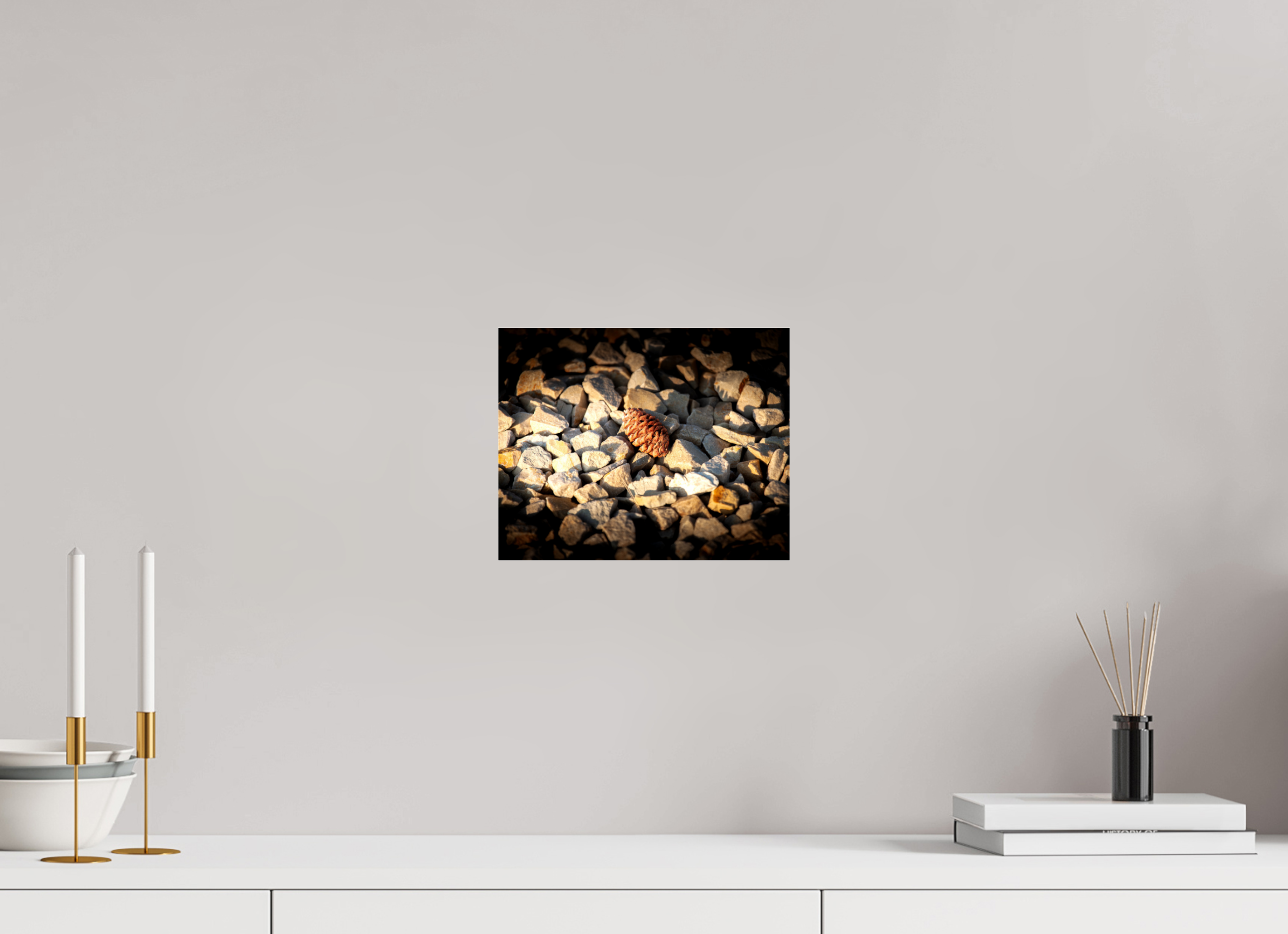10 x 8″, Photo Print Under Acrylic Glass Pinecone on Jagged Rocks Salt Lake City Utah