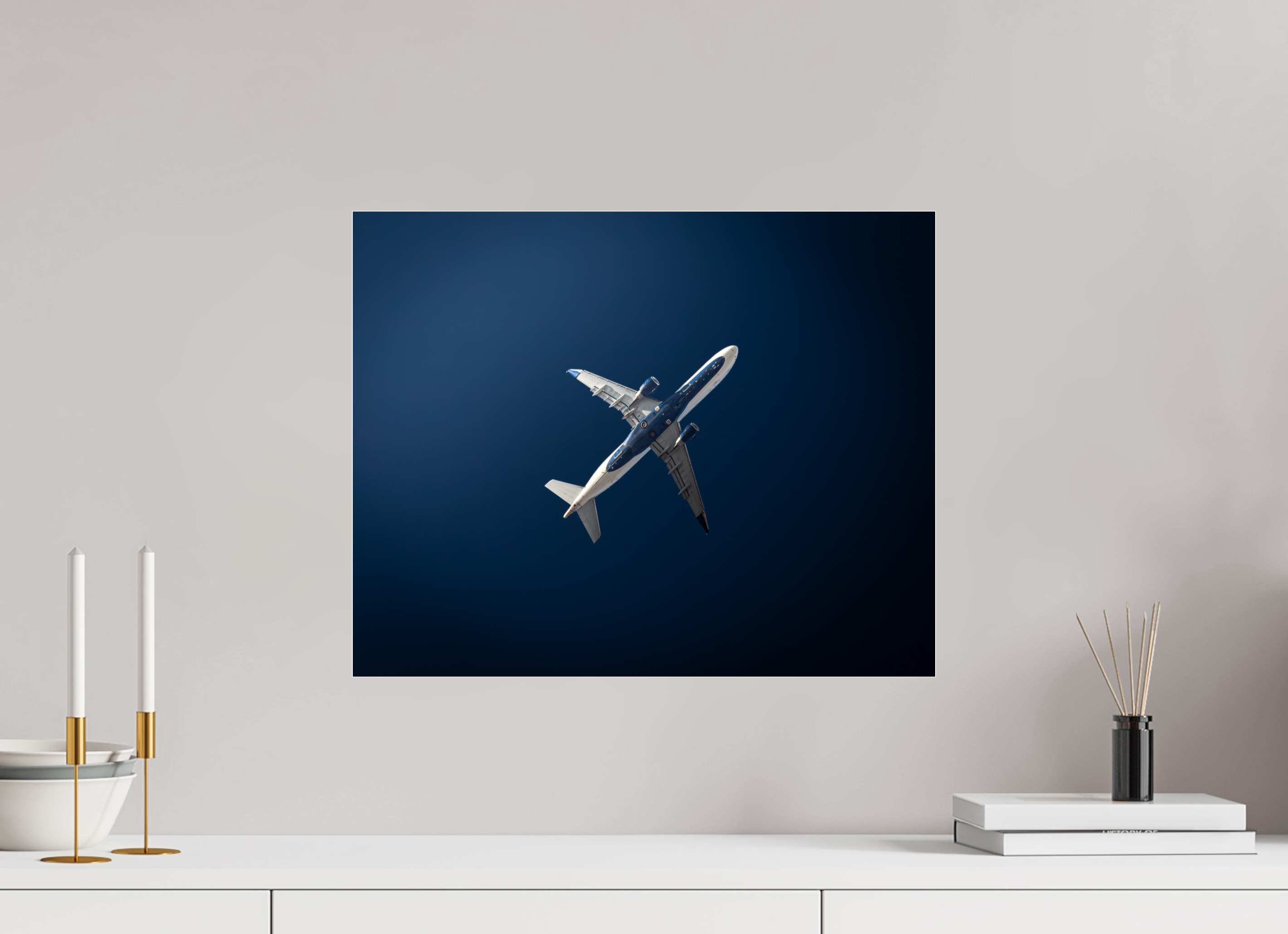 20 x 16″, Photo Print Under Acrylic Glass Delta Air Lines Widebody Jet Belly View SLC