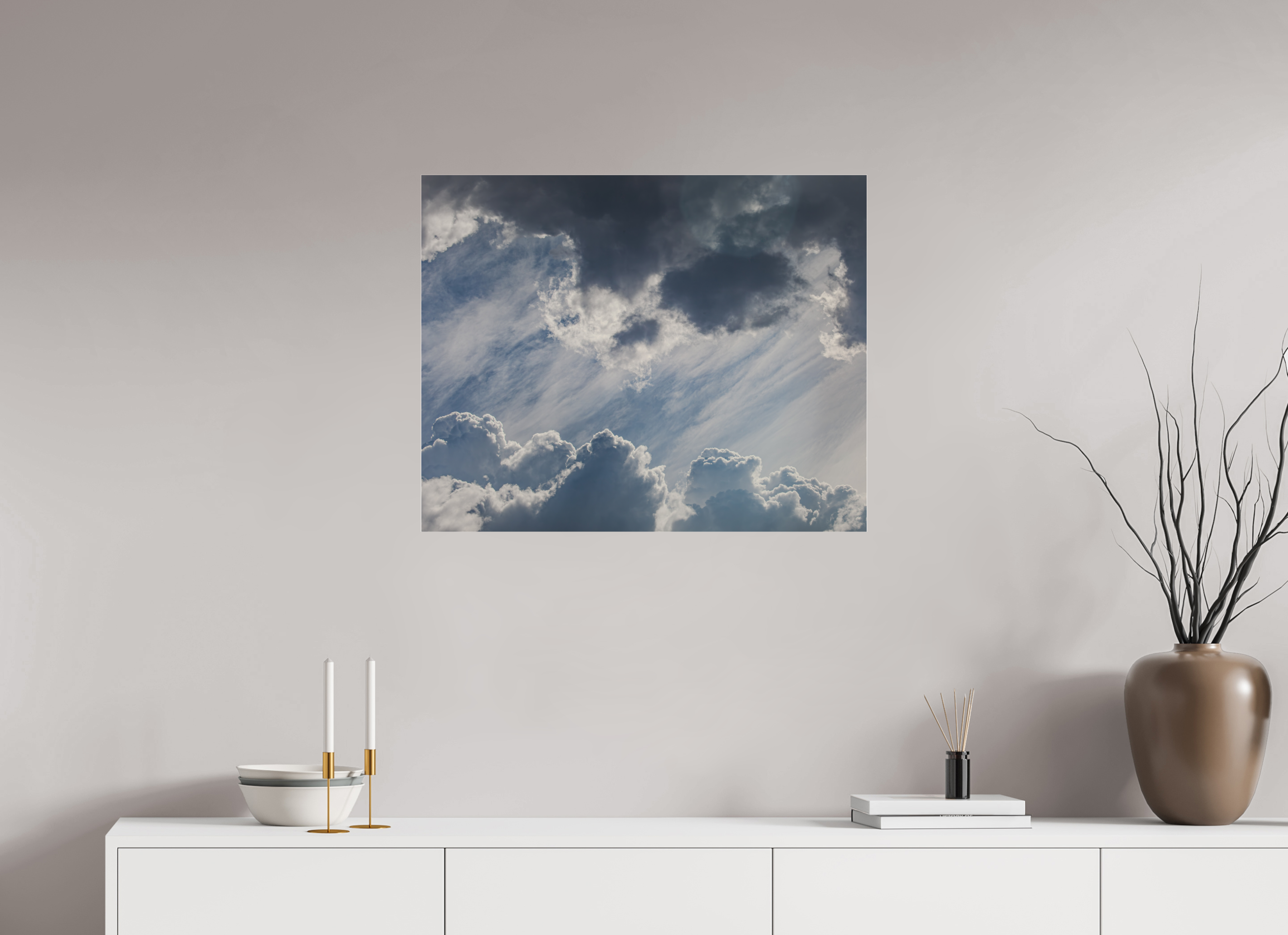30 x 24″, Photo Print Under Acrylic Glass Clouds Above Salt Lake City