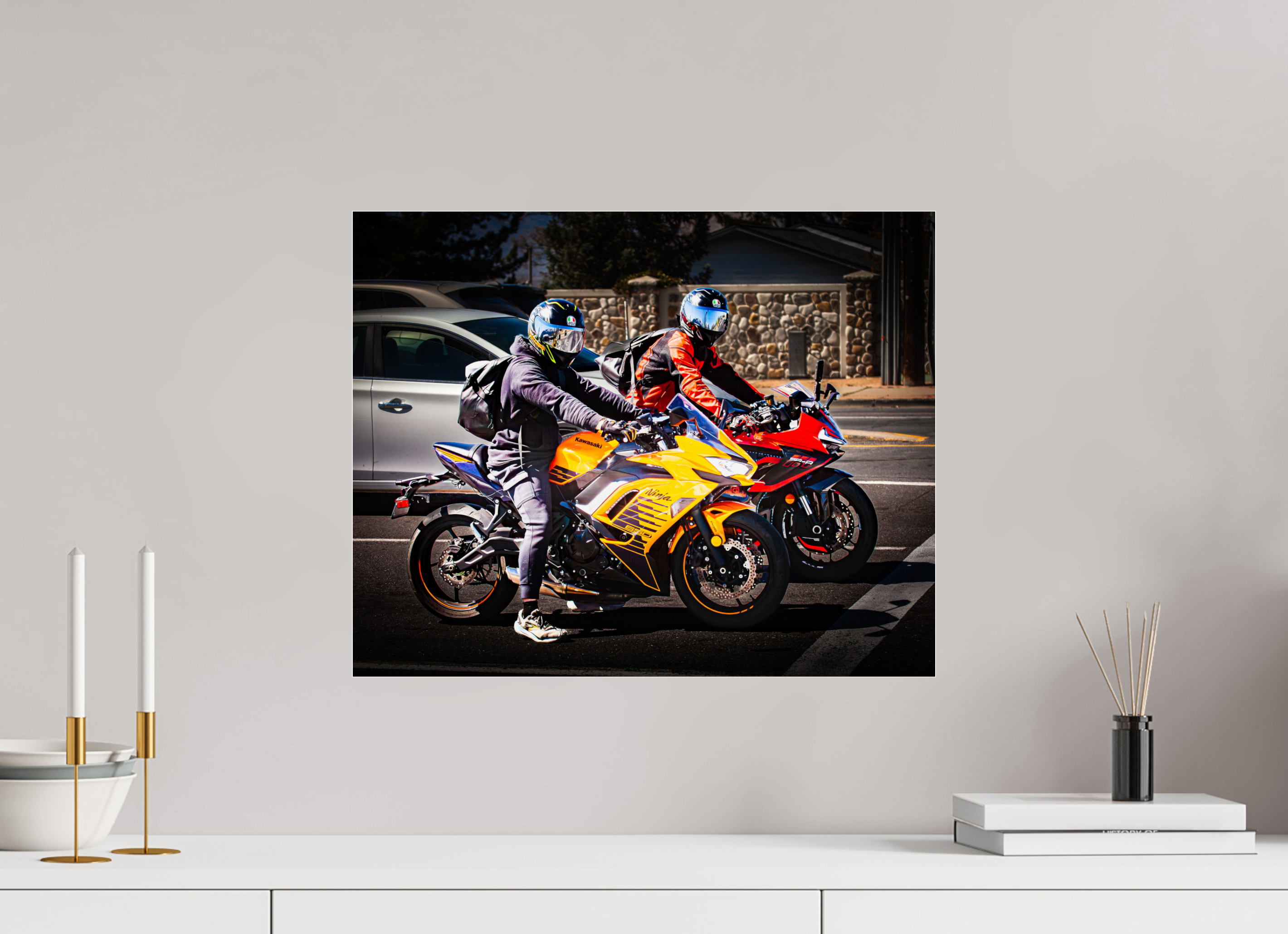 20 x 16″, Photo Print Under Acrylic Glass Kawasaki Ninja and Sportbike Riders Salt Lake City