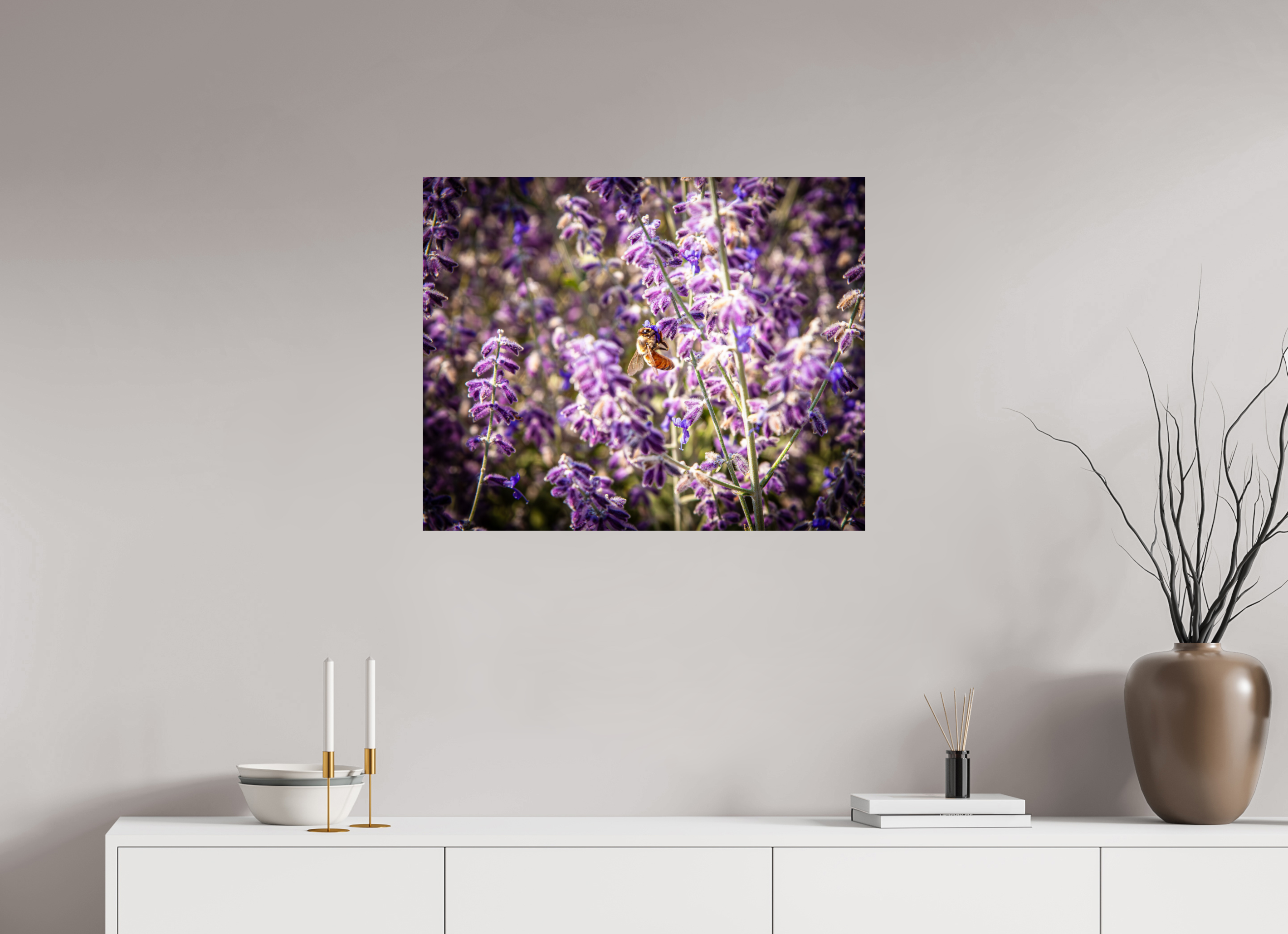 30 x 24″, Photo Print On Fuji Crystal DP II Pollinating Russian Sage Salt Lake City