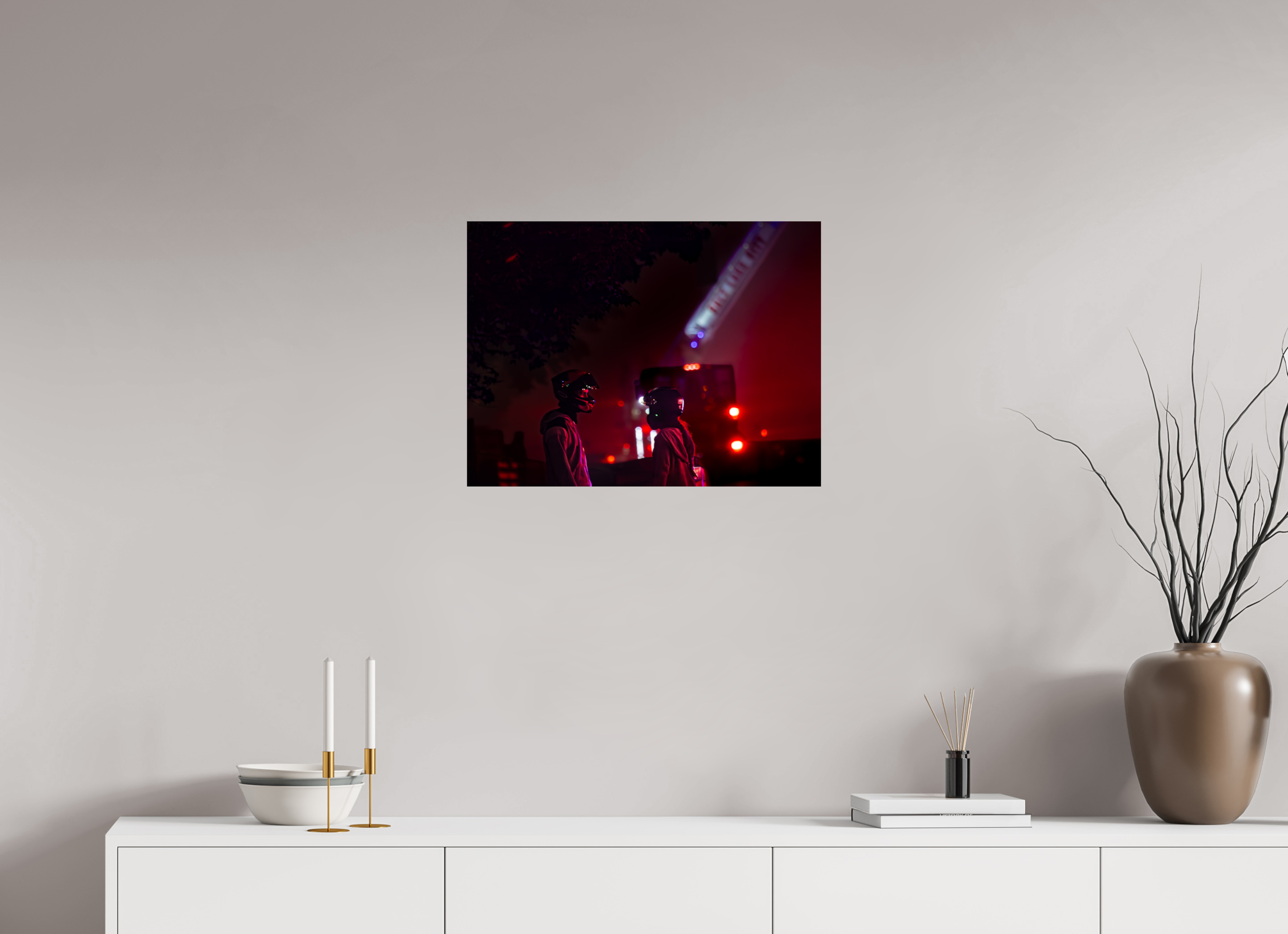 24 x 18″, Photo Print On Fuji Crystal DP II London Bell Fire Cyclist Bystanders
