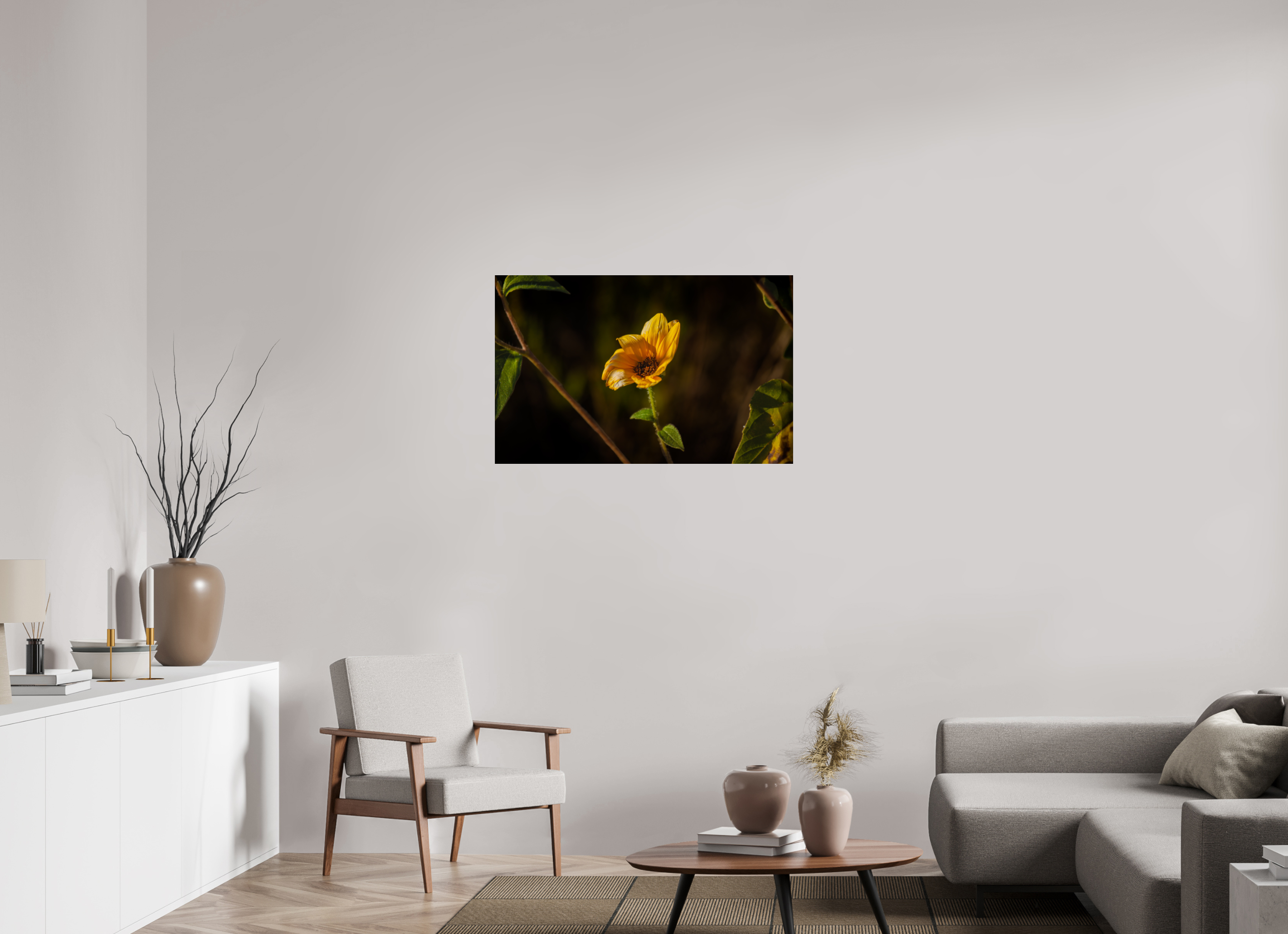 38 x 24″, Photo Print Under Acrylic Glass Wild Sunflower Spotlight Salt Lake City Utah