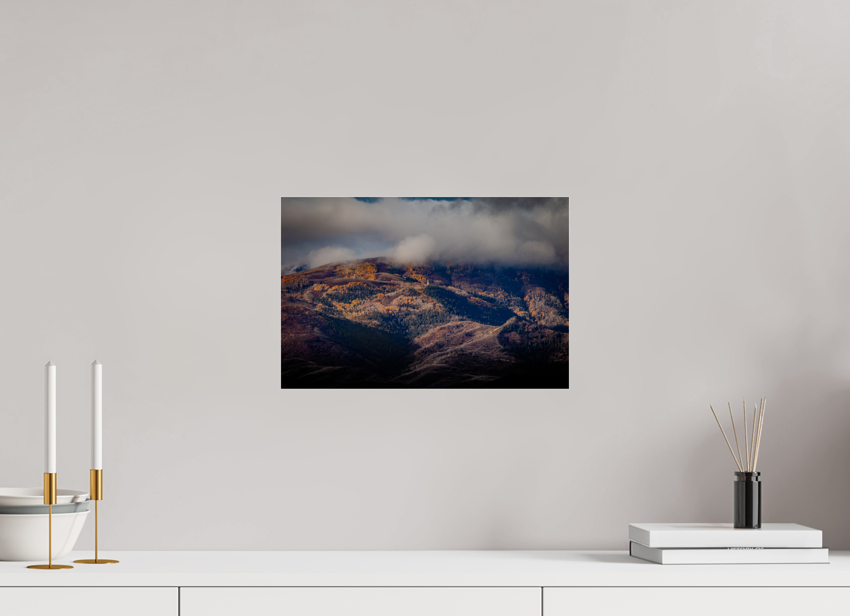 15 x 10″, Photo Print Under Acrylic Glass Autumn Oquirrh Mountain Range Panoramic Utah