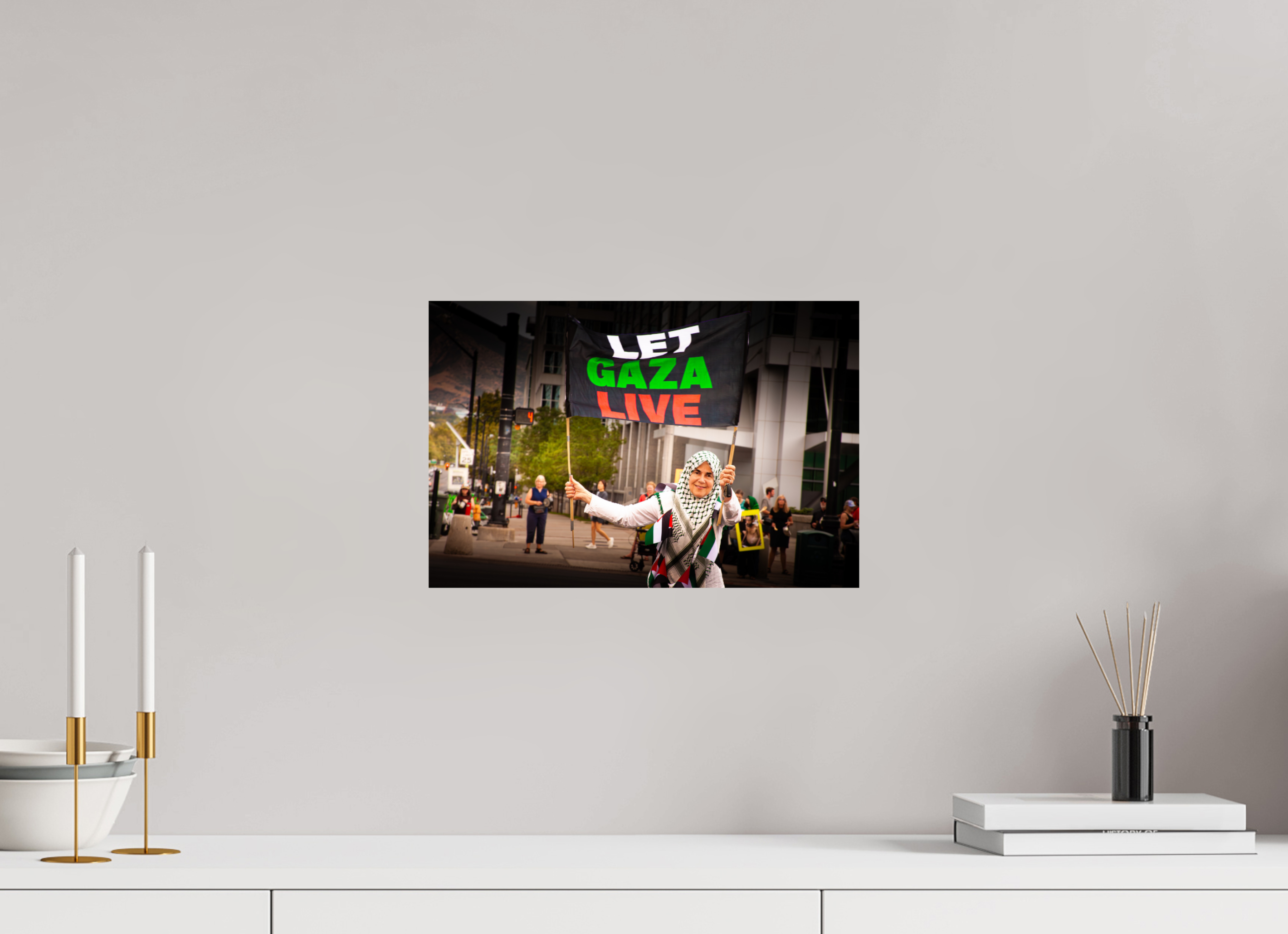 15 x 10″, Photo Print On Fuji Crystal DP II Pro-Palestine Protest at US Courthouse Salt Lake City